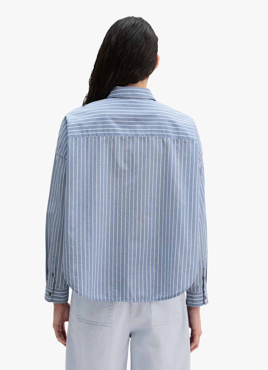 Marc O'Polo Blouse met streepprint - achterkant blauw