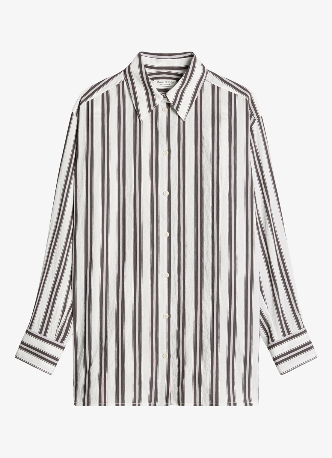 Marc O'Polo Blouse met streepprint - voorkant 2 bruin