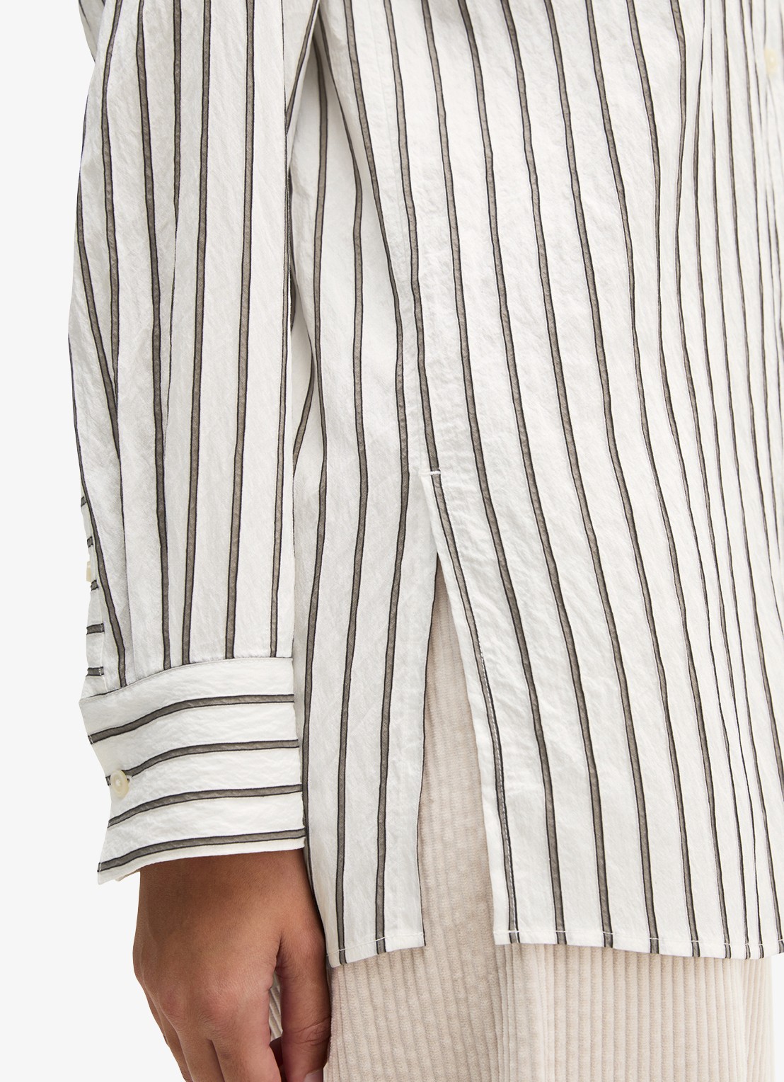 Marc O'Polo Blouse met streepprint - detail 5 middengrijs