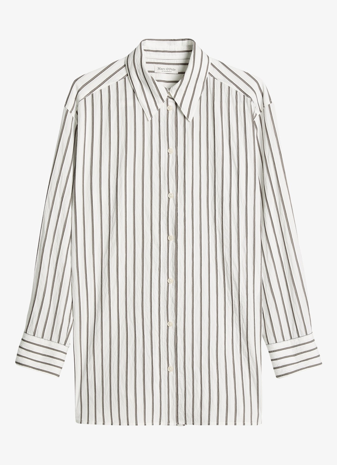 Marc O'Polo Blouse met streepprint - voorkant 2 middengrijs