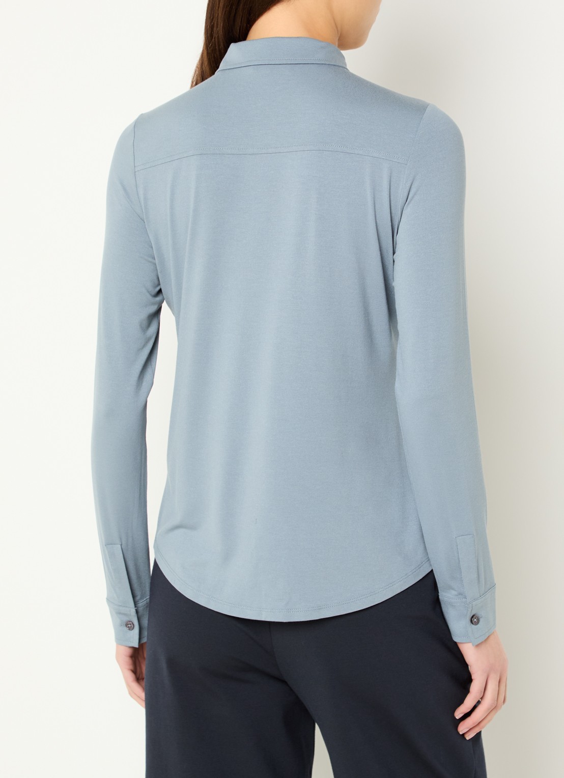 Marc O'Polo Blouse met textuur - achterkant 4 blauwgrijs