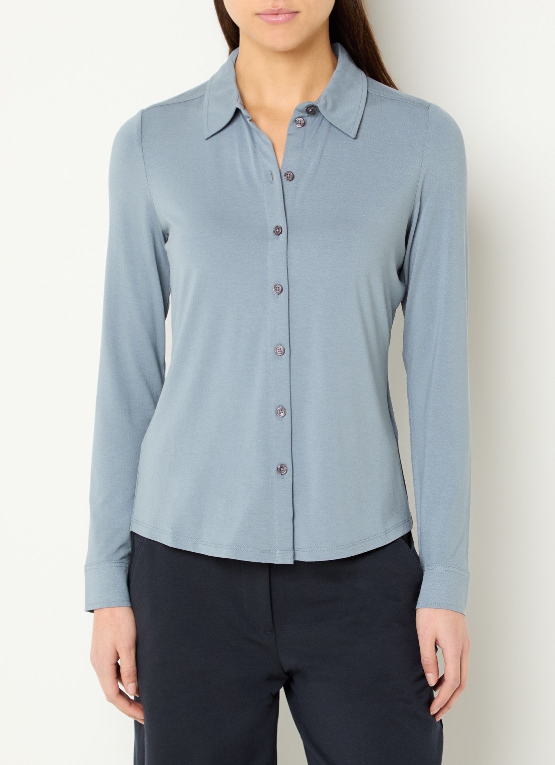 Marc O'Polo Blouse met textuur - detail 6 blauwgrijs