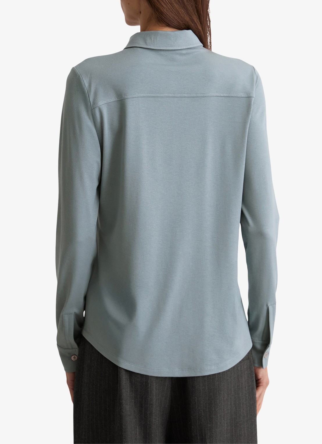 Marc O'Polo Blouse met textuur - achterkant 5 blauwgrijs