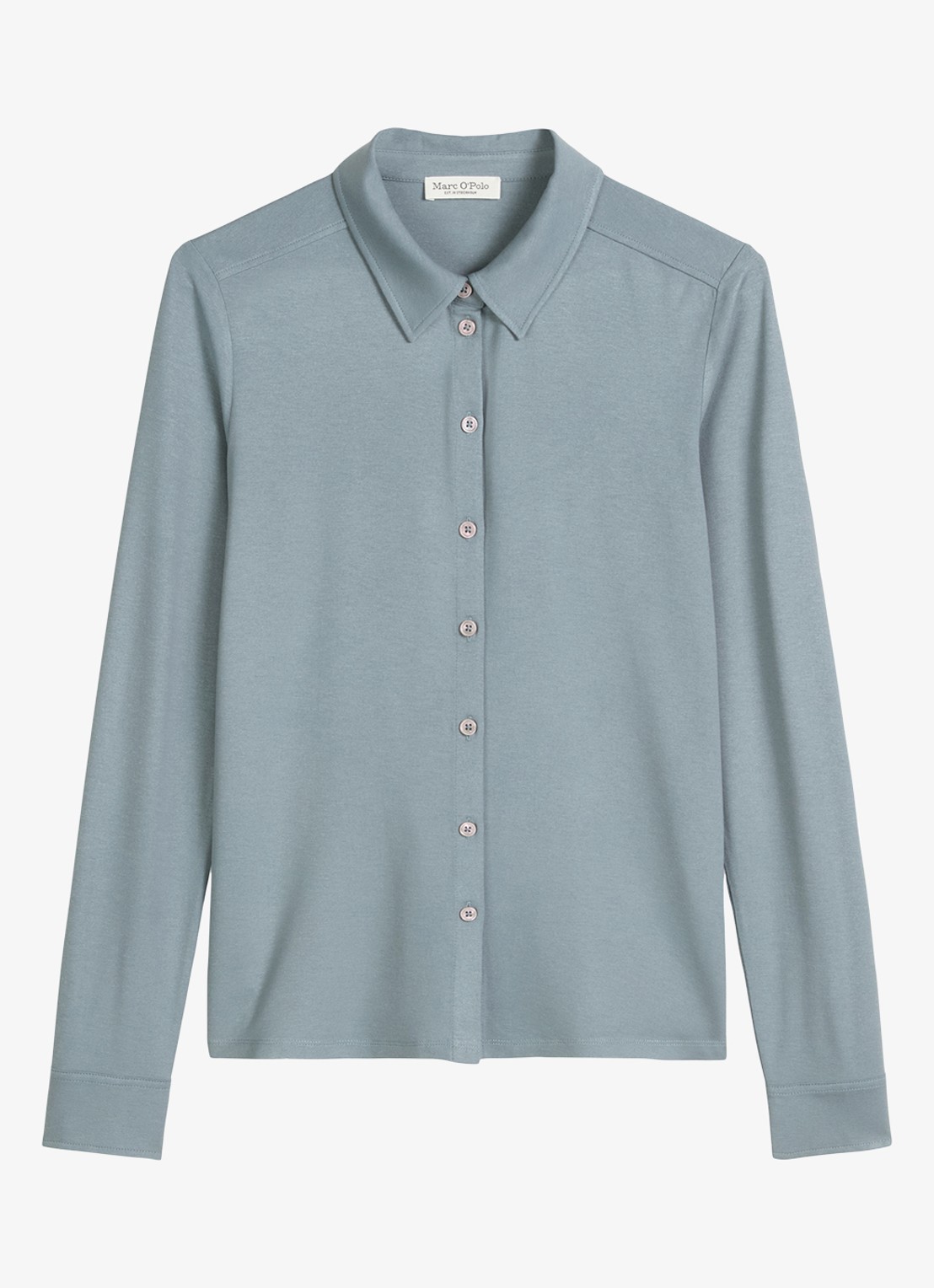 Marc O'Polo Blouse met textuur - voorkant 3 blauwgrijs