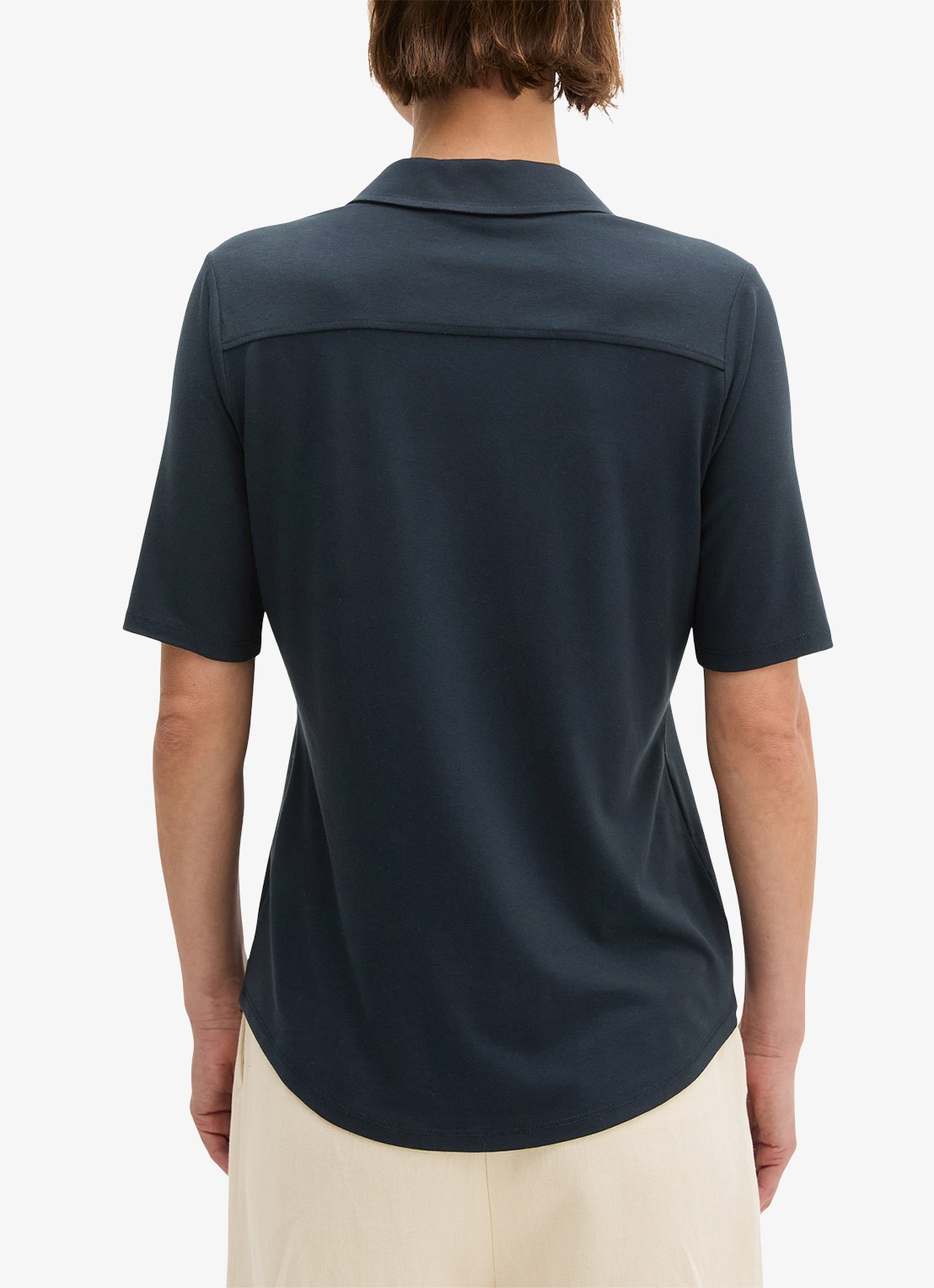 Marc O'Polo Blouse met wide spread kraag - achterkant 5 donkerblauw