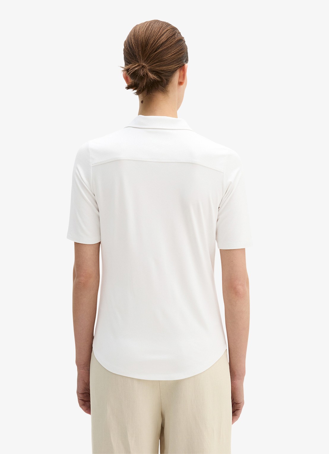 Marc O'Polo Blouse met wide spread kraag - achterkant wit