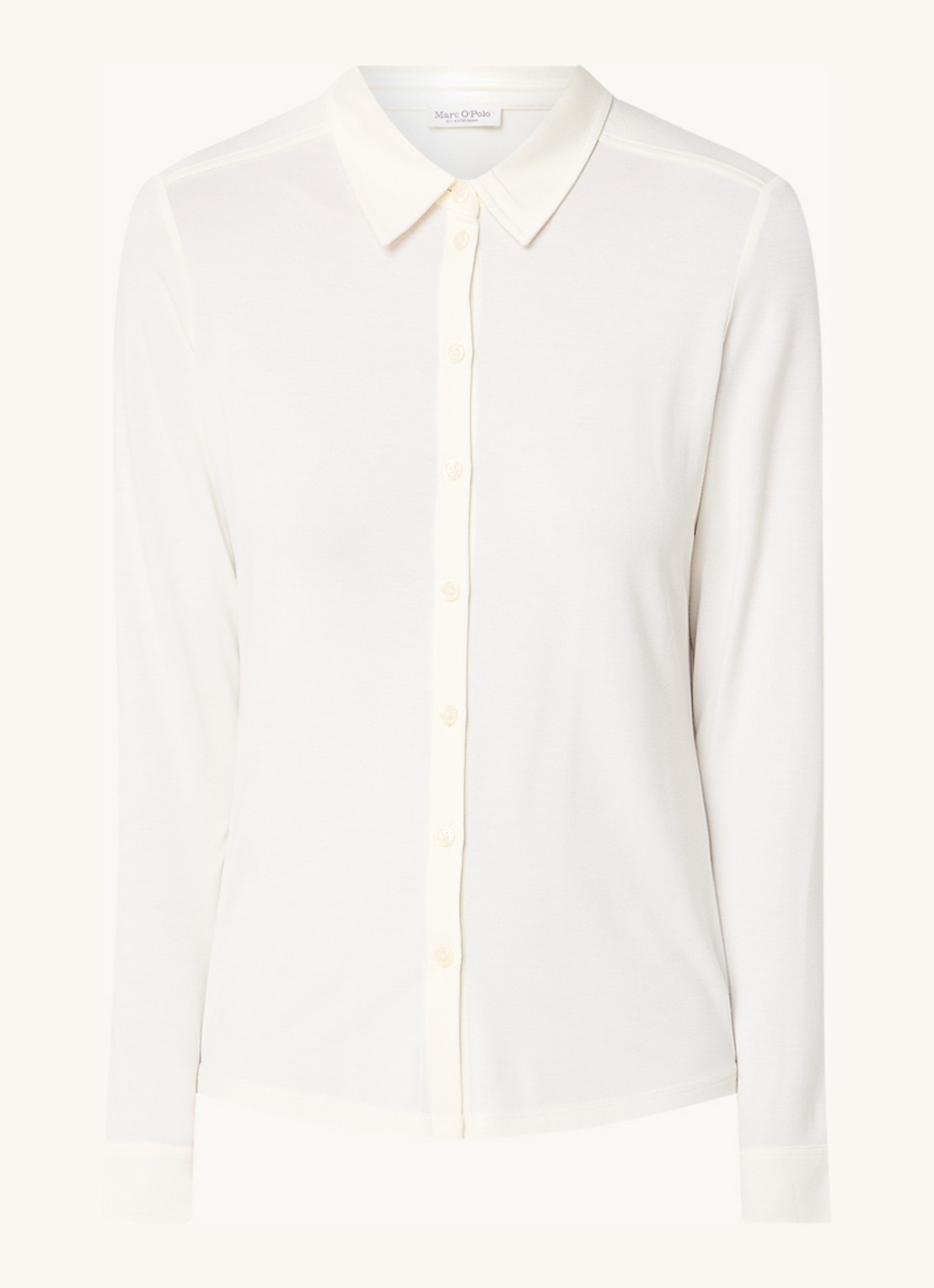 Marc O'Polo Blouse van jersey met stretch - voorkant gebroken wit