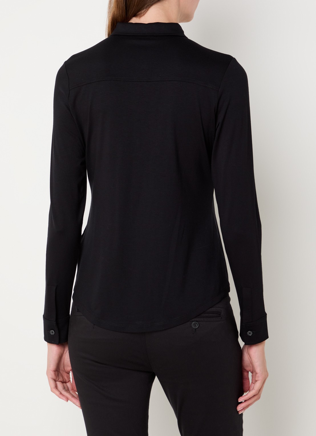 Marc O'Polo Blouse van jersey met stretch - achterkant zwart