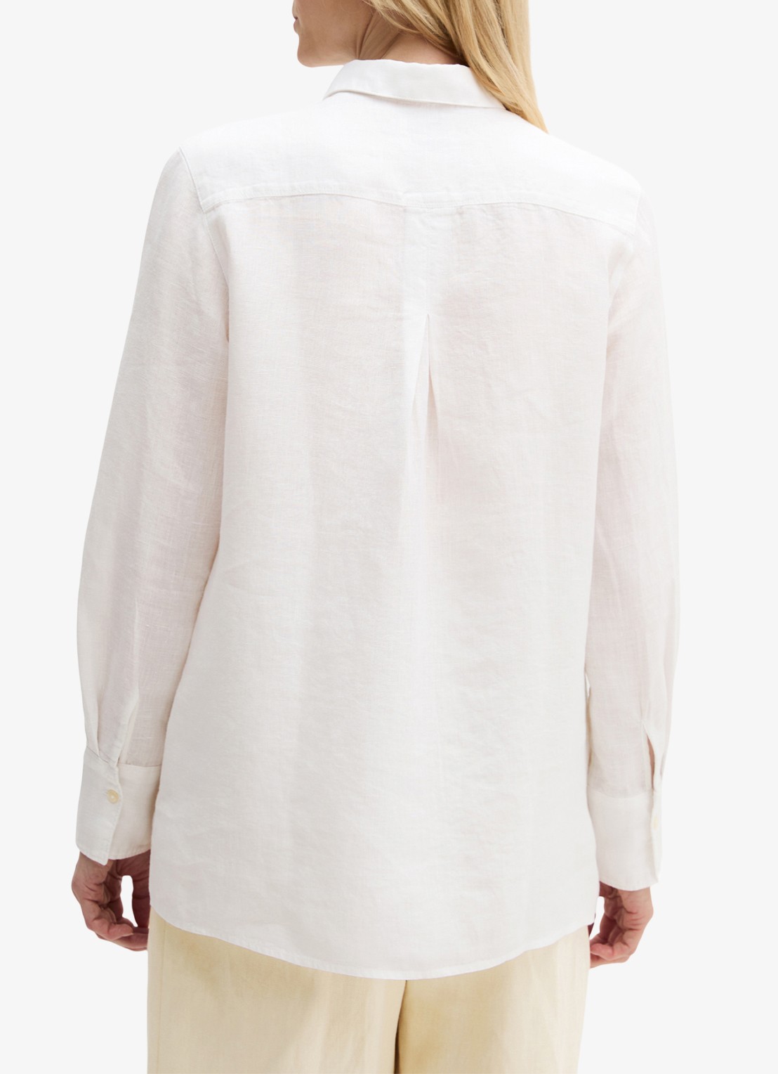 Marc O'Polo Blouse van linnen met borstzak - achterkant wit