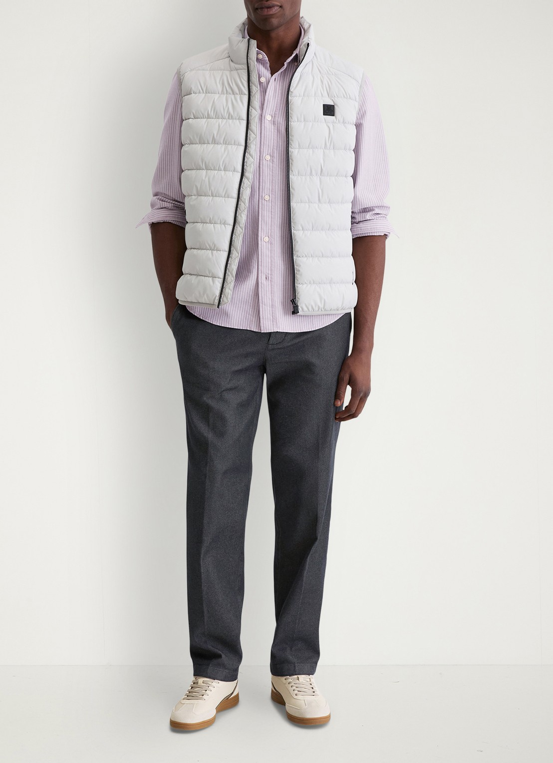 Marc O'Polo Bodywarmer met ritszakken - voorkant 3 beige