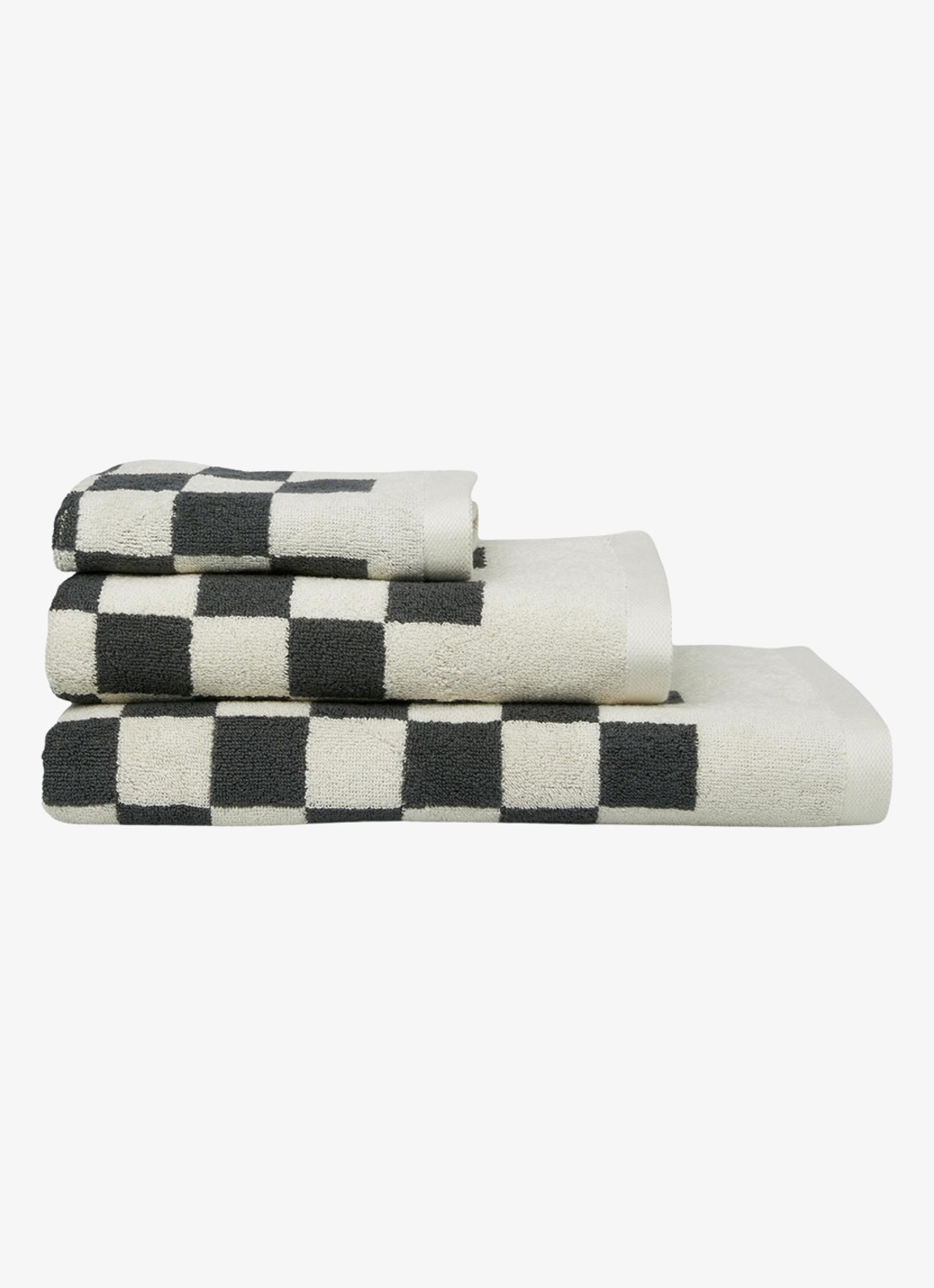 Marc O'Polo Checker badhanddoek - 550 gr/m2 - detail 2 antraciet