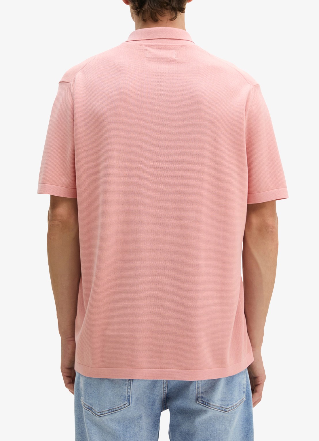 Marc O'Polo Comfort fit polo met logoborduring - achterkant rose mauve-8181 / roze