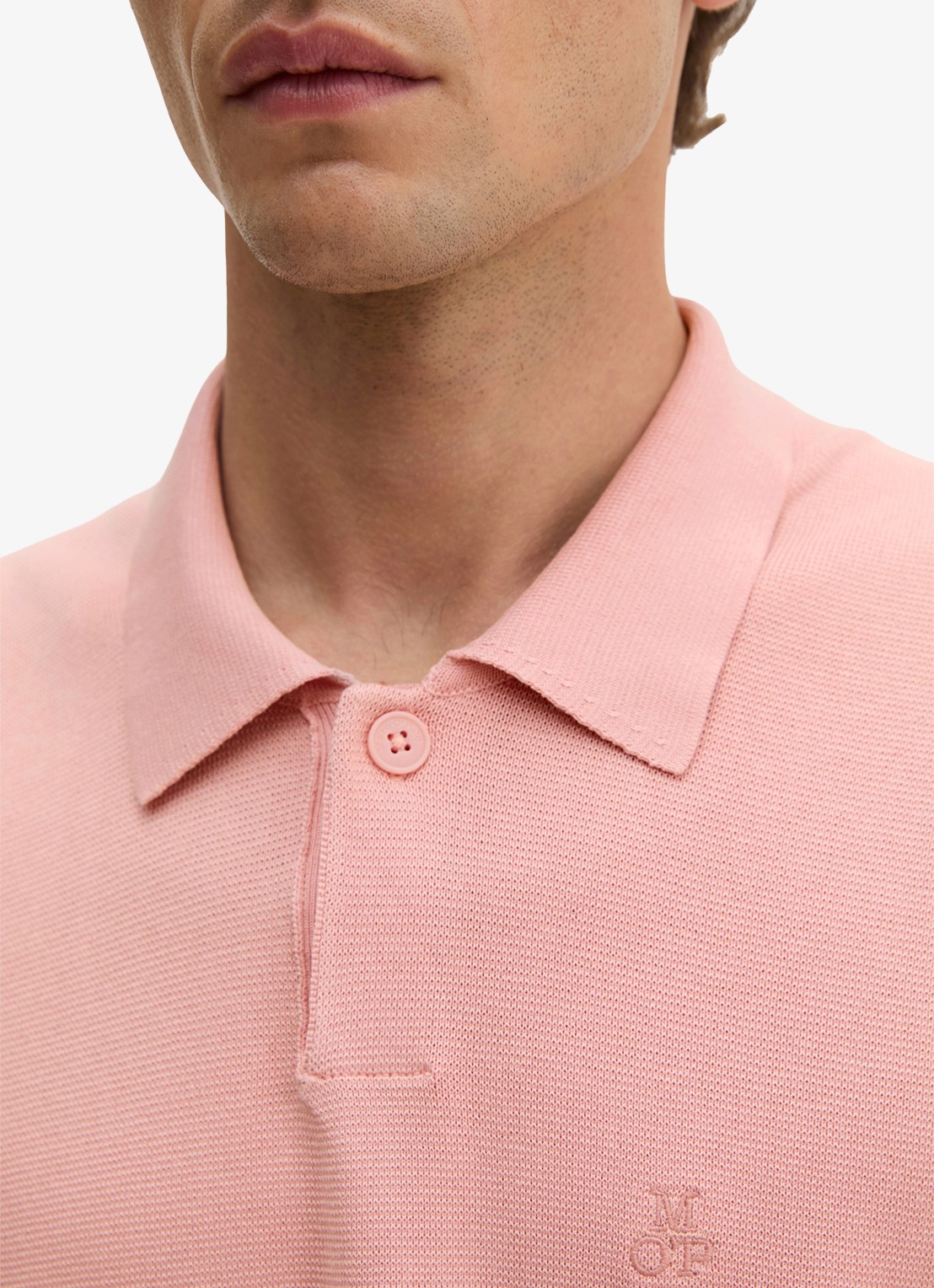 Marc O'Polo Comfort fit polo met logoborduring - detail 5 rose mauve-8181 / roze