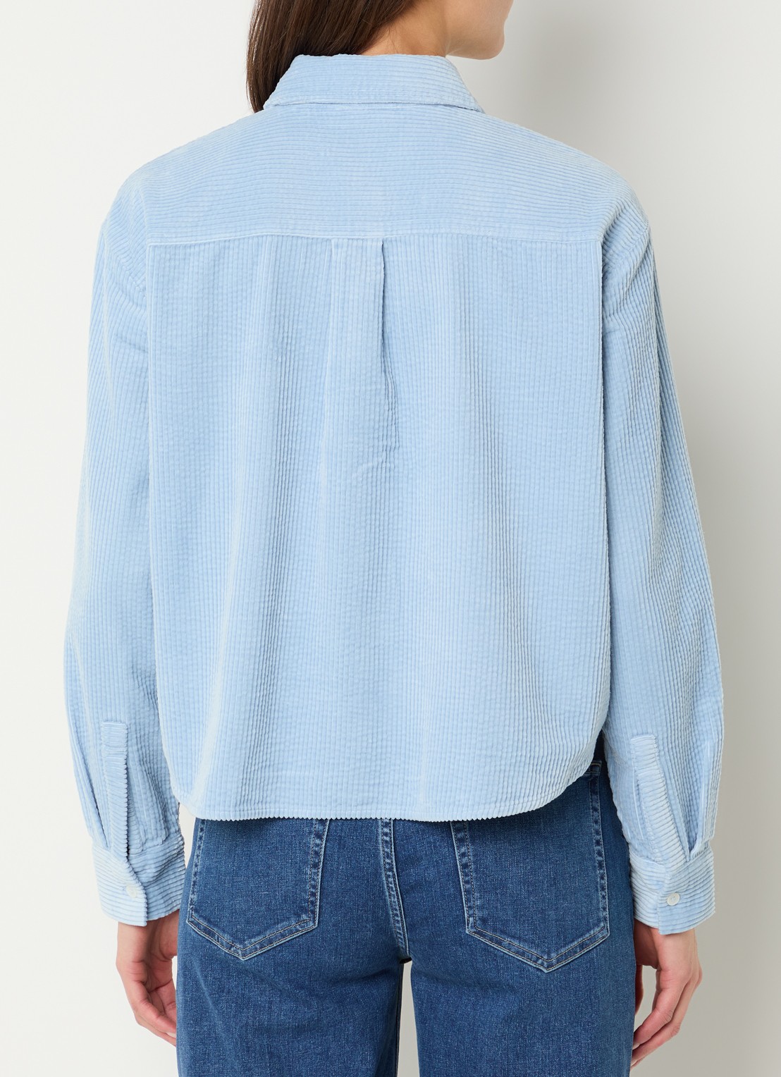Marc O'Polo Denim Blouse van corduroy - achterkant 3 lichtblauw