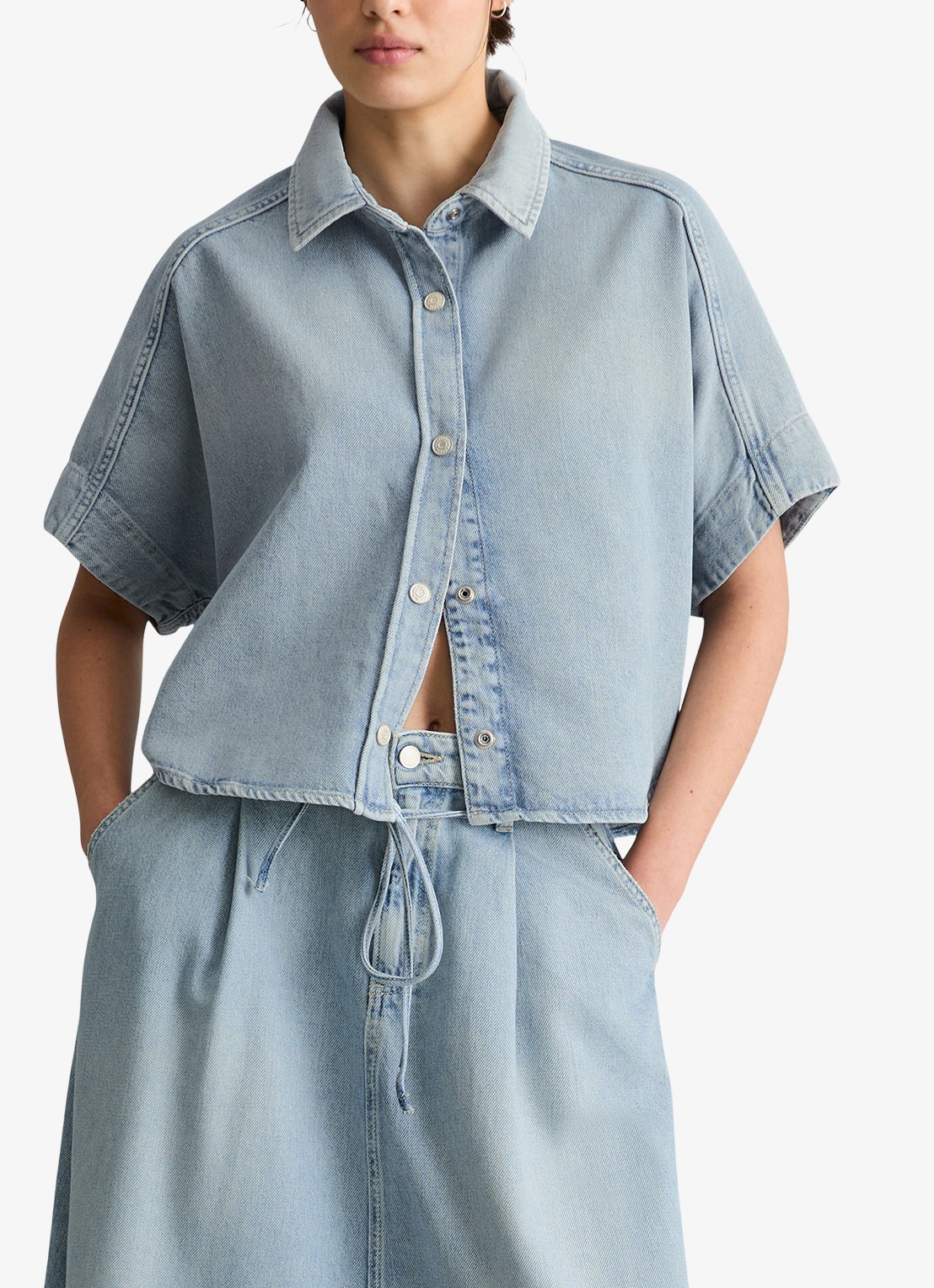 Marc O'Polo Denim Blouse van denim - detail 2 indigo