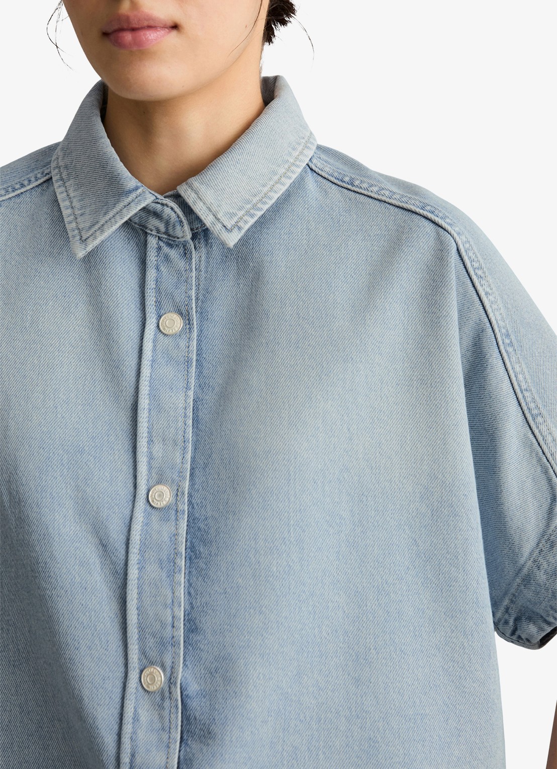 Marc O'Polo Denim Blouse van denim - detail 3 indigo