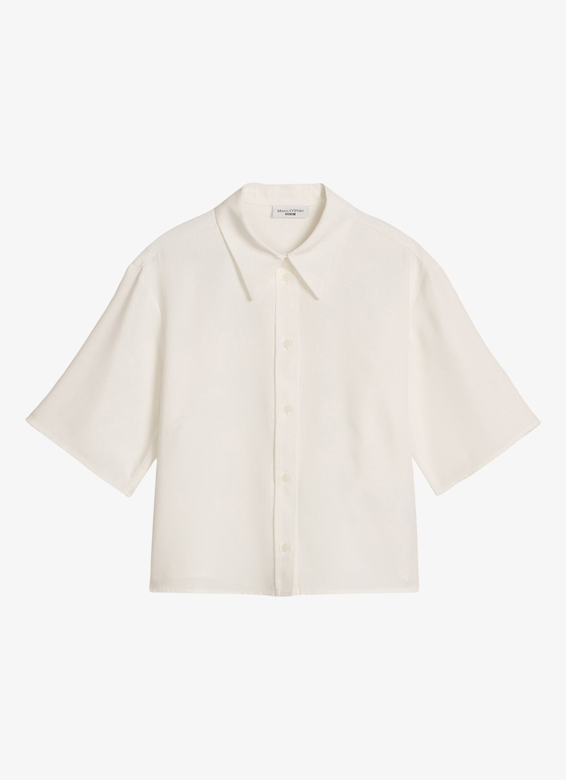 Marc O'Polo Denim Blouse van lyocell - voorkant gebroken wit