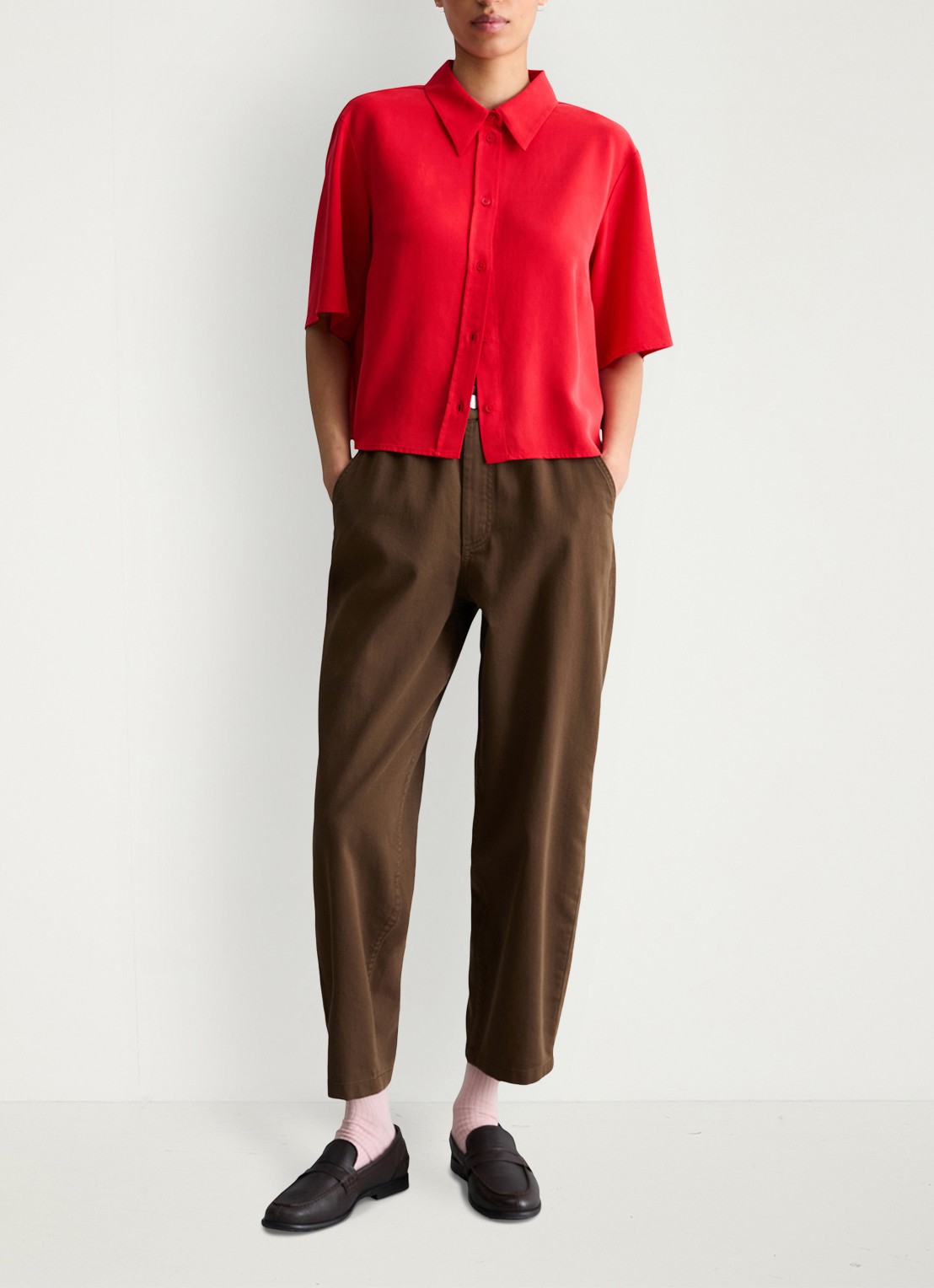Marc O'Polo Denim Blouse van lyocell - voorkant 3 rood