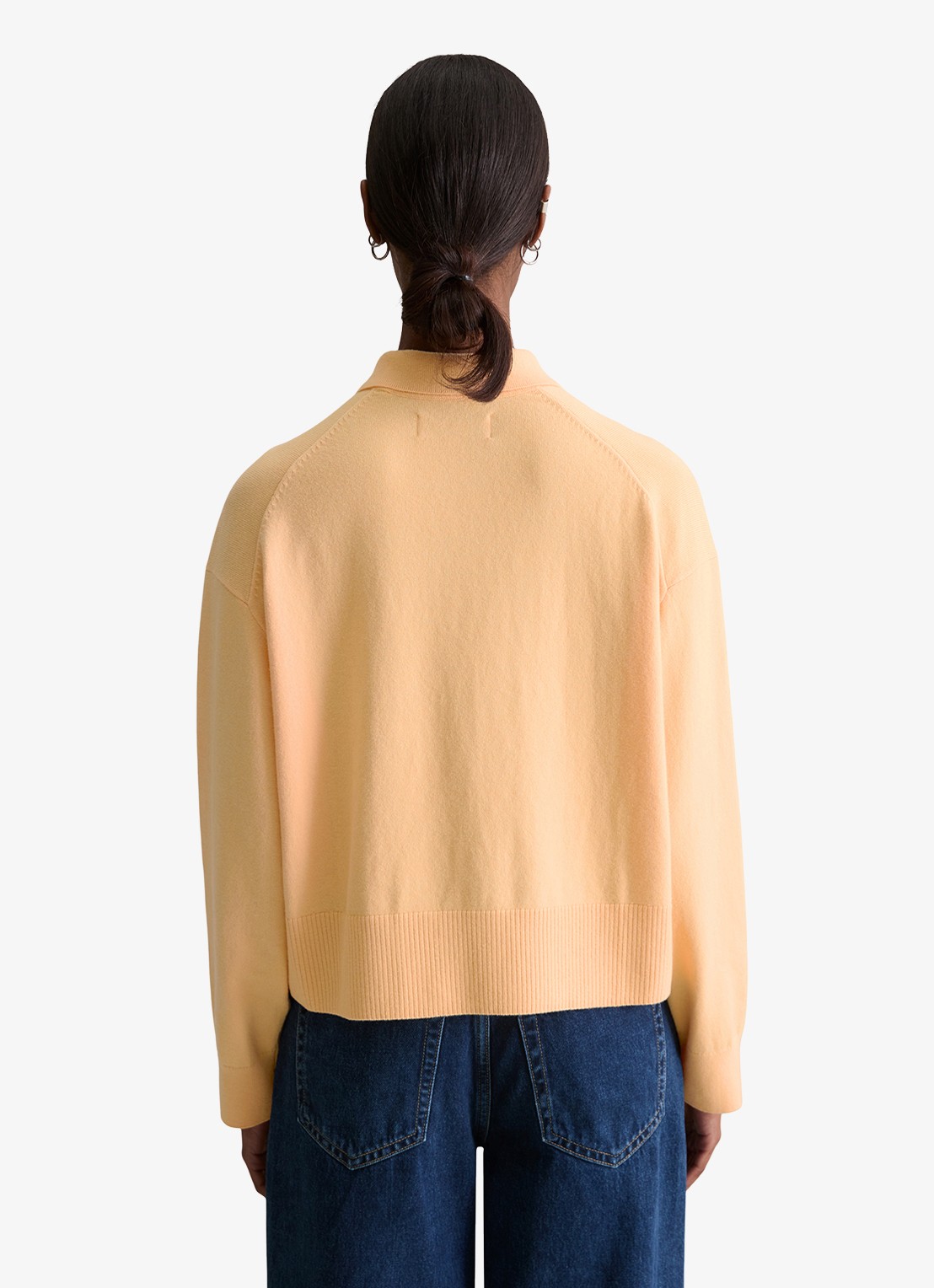 Marc O'Polo Denim Fijngebreide trui in katoenblend - achterkant orange