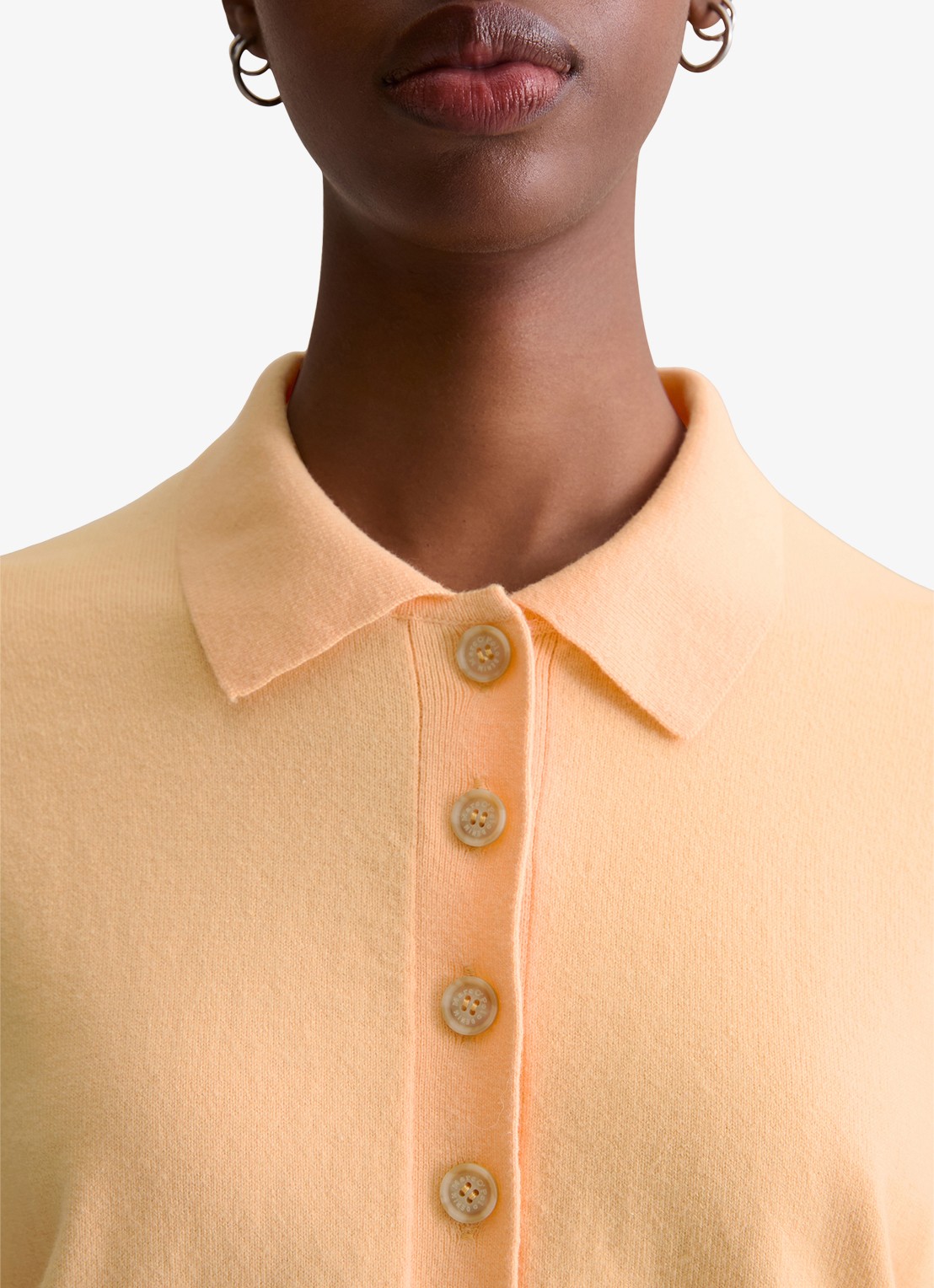 Marc O'Polo Denim Fijngebreide trui in katoenblend - detail 3 orange