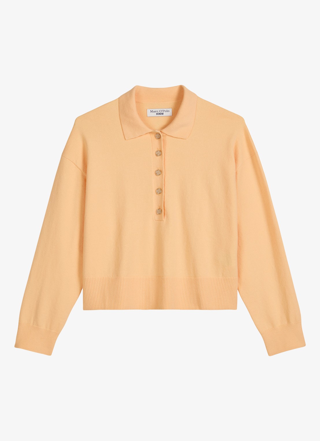 Marc O'Polo Denim Fijngebreide trui in katoenblend - voorkant 4 orange