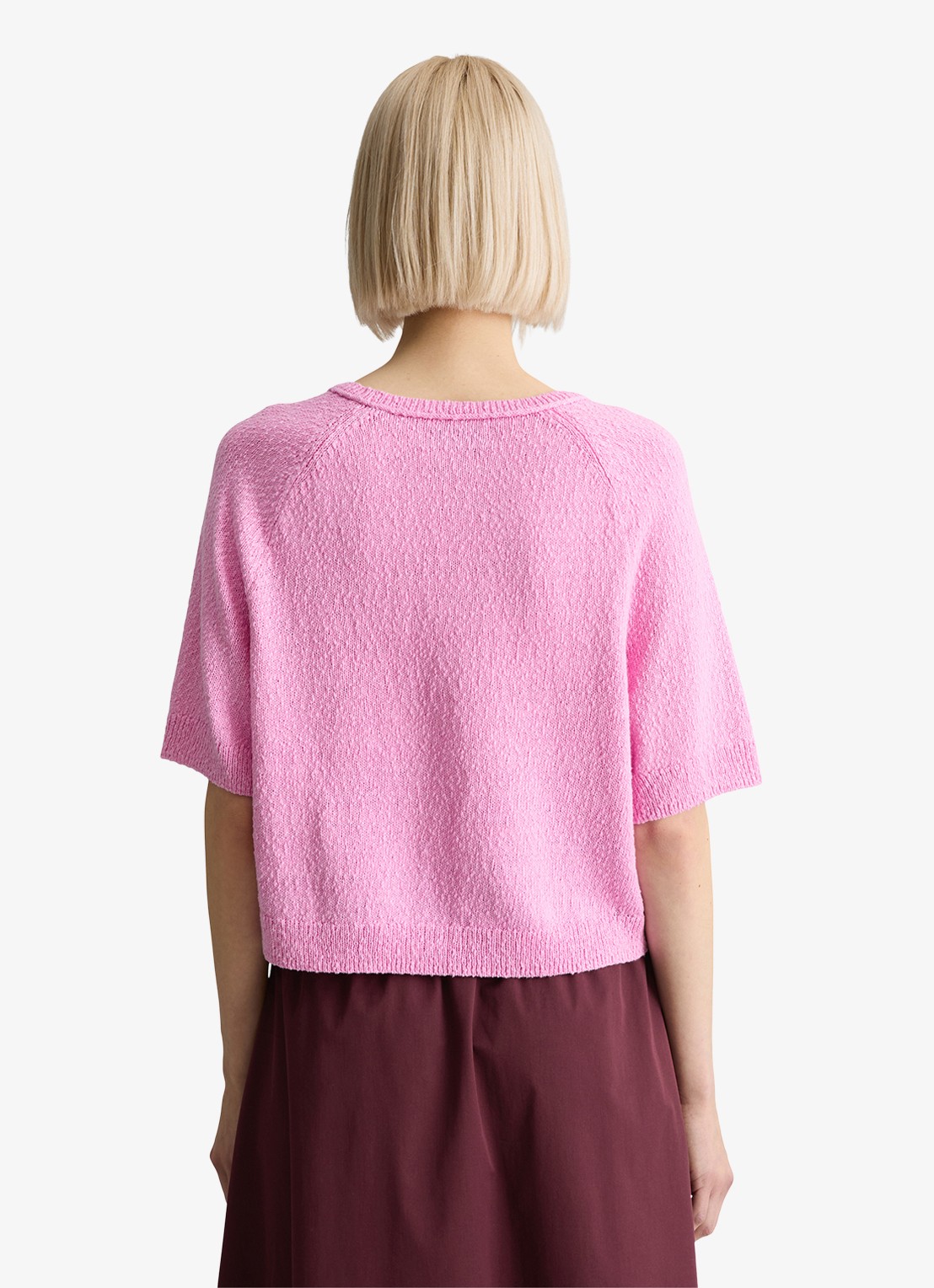 Marc O'Polo Denim Fijngebreide trui met ronde hals - achterkant pale bubblegum/8205