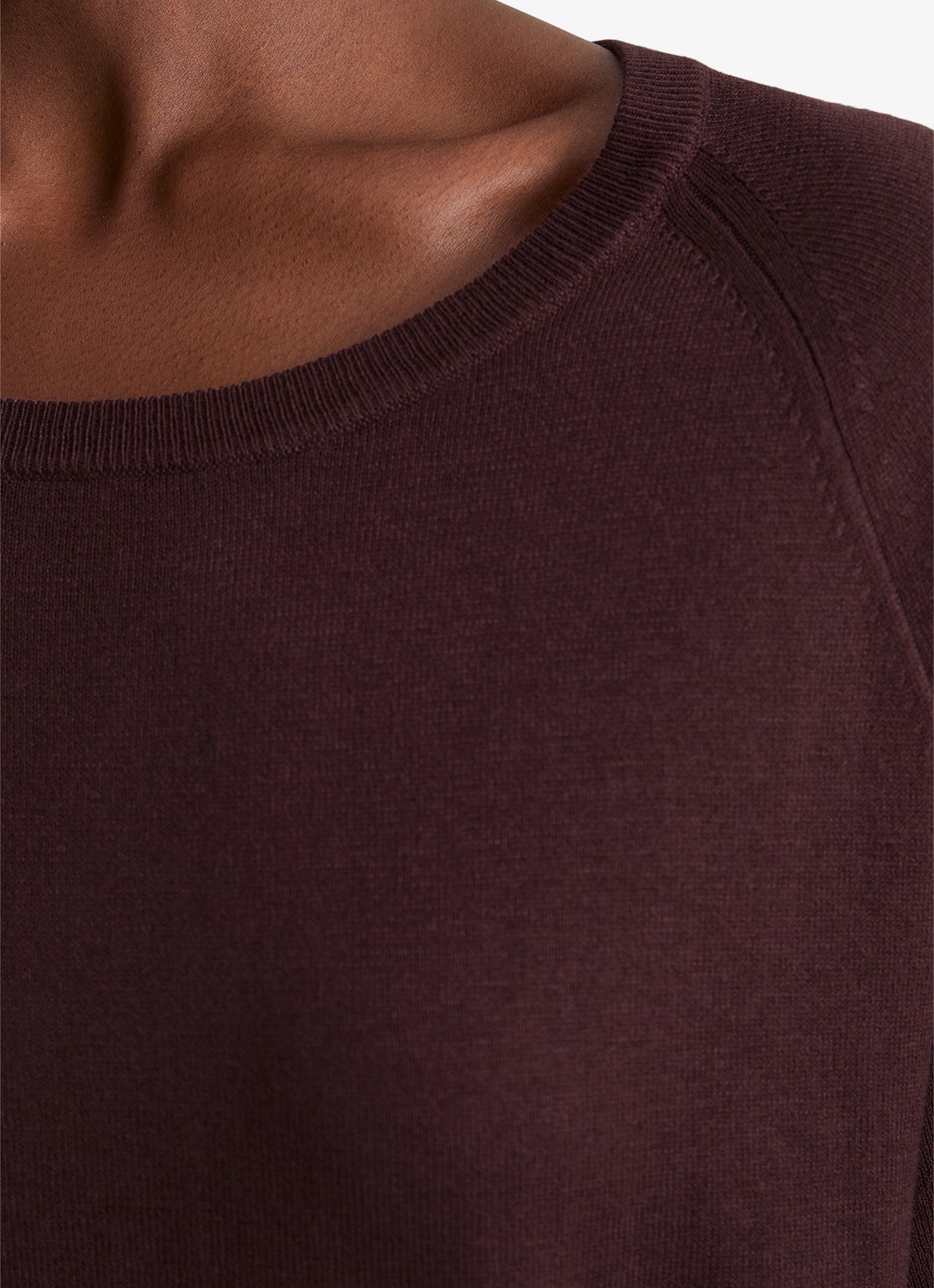 Marc O'Polo Denim Fijngebreide trui met vleermuis mouw - detail 2 burnt aubergine-6929 / paars