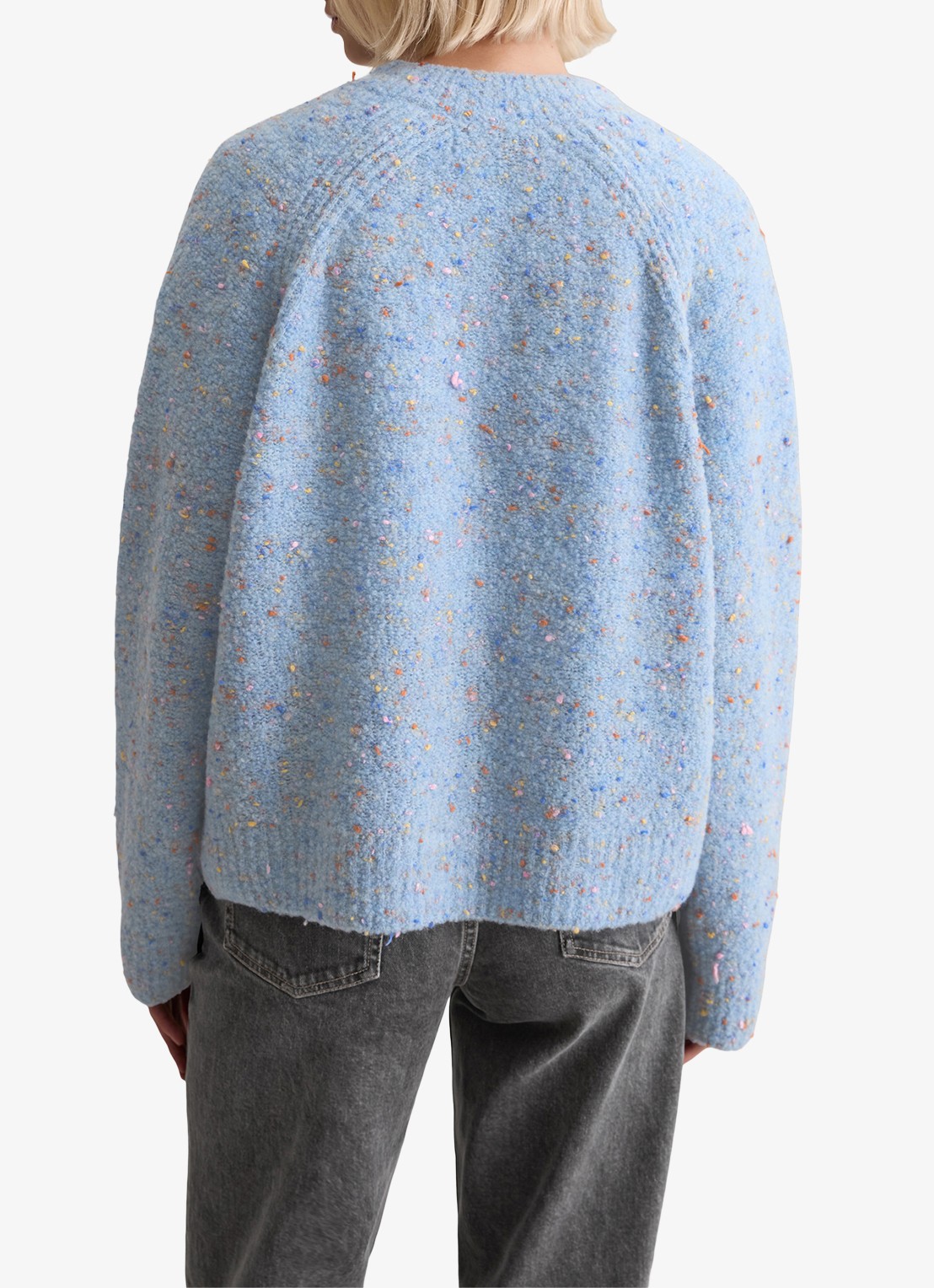 Marc O'Polo Denim Grofgebreid vest met textuur - achterkant 5 lichtblauw