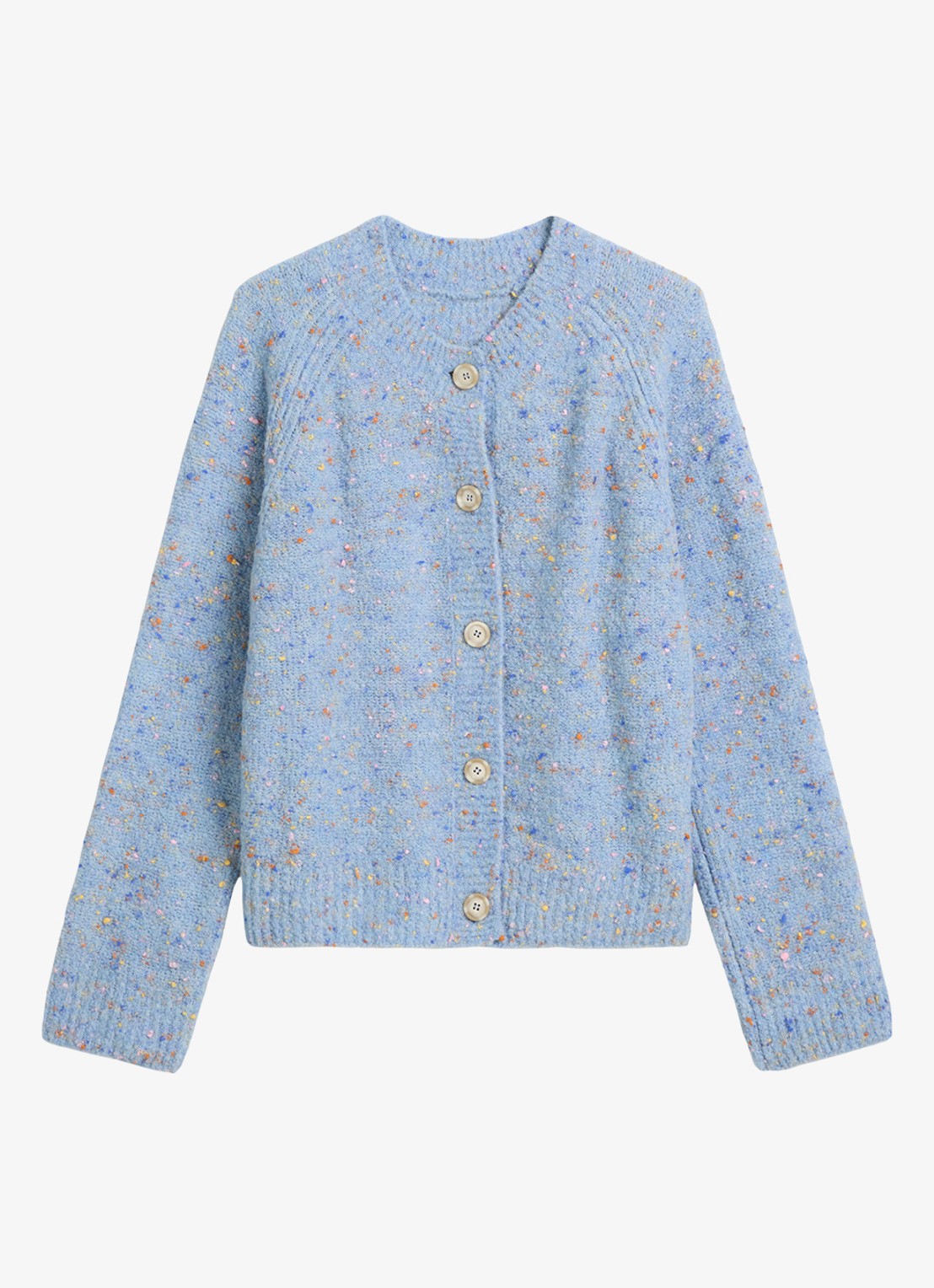 Marc O'Polo Denim Grofgebreid vest met textuur - voorkant 3 lichtblauw