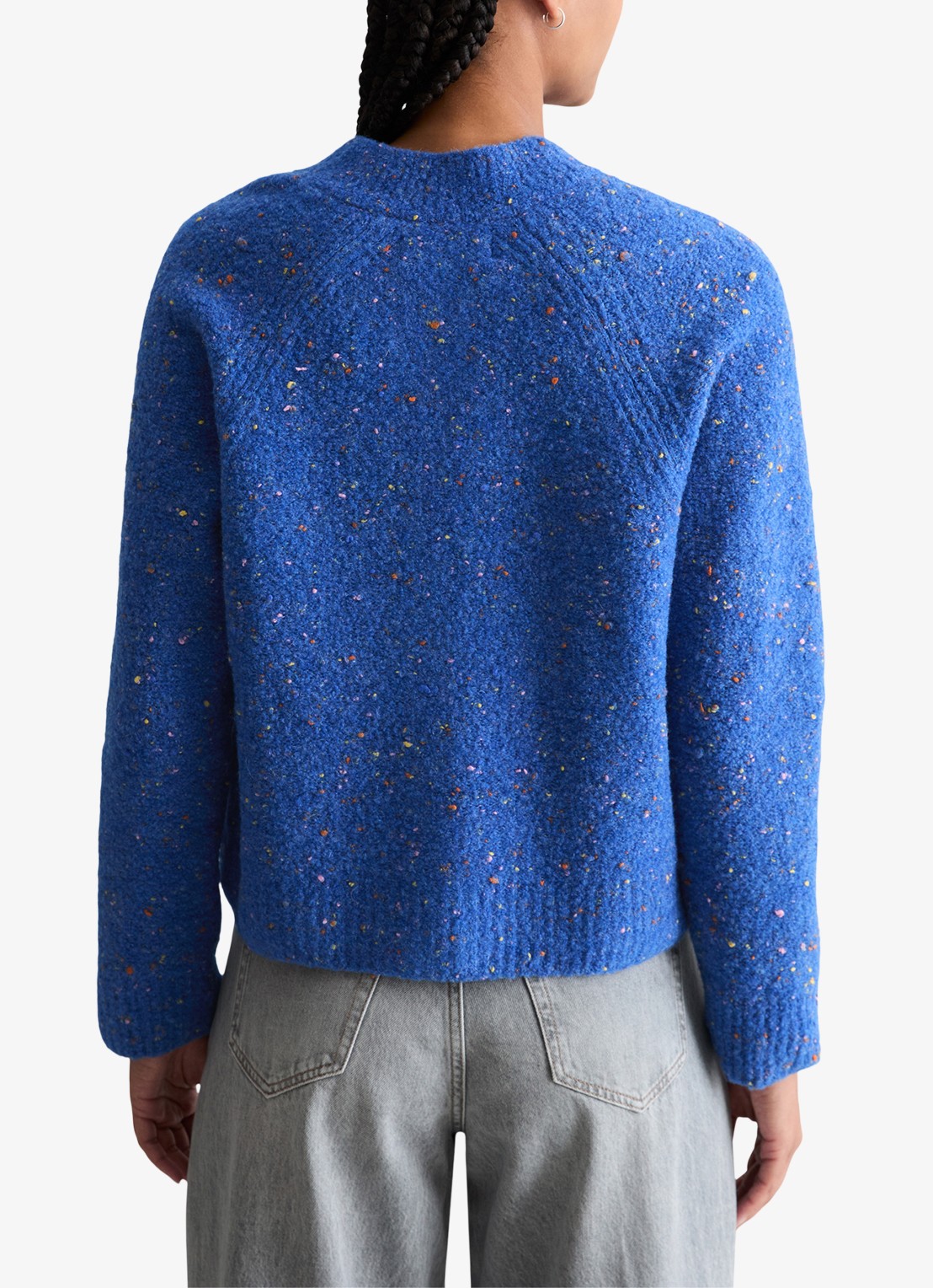 Marc O'Polo Denim Grofgebreid vest met textuur - achterkant donkerblauw