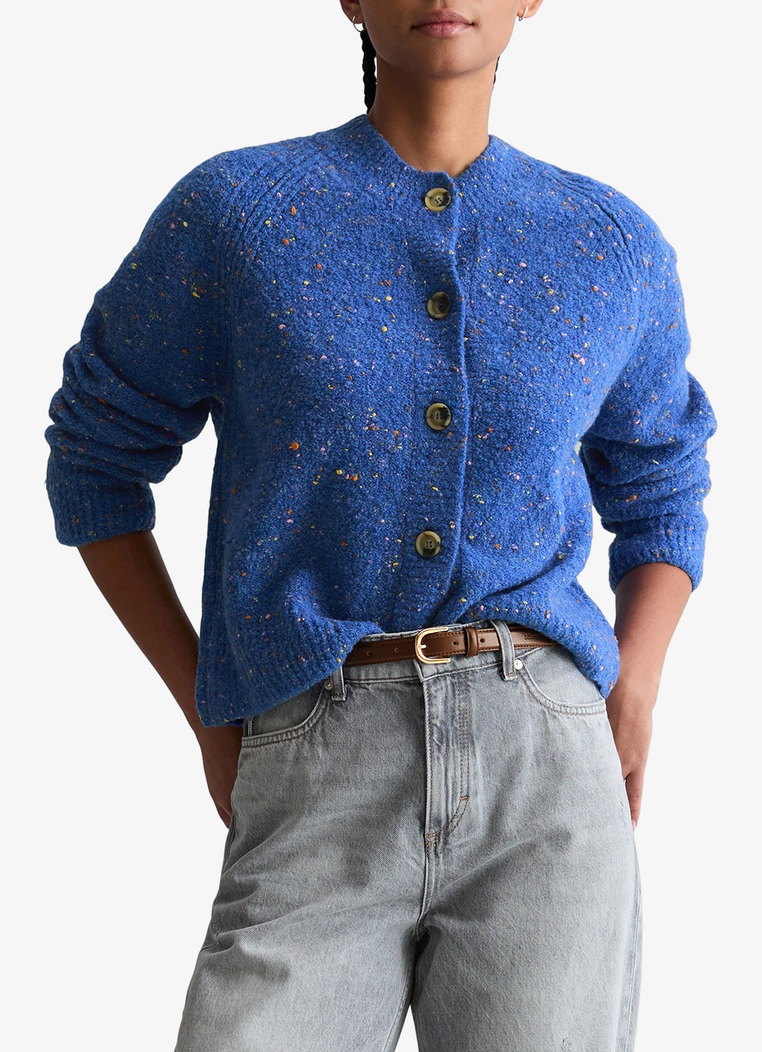 Marc O'Polo Denim Grofgebreid vest met textuur - detail 3 donkerblauw