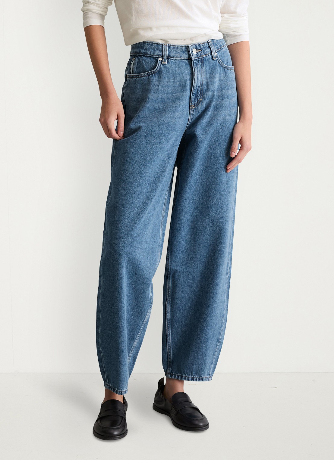 Marc O'Polo Denim High waist balloon fit jeans met steekzakken - detail 4 indigo