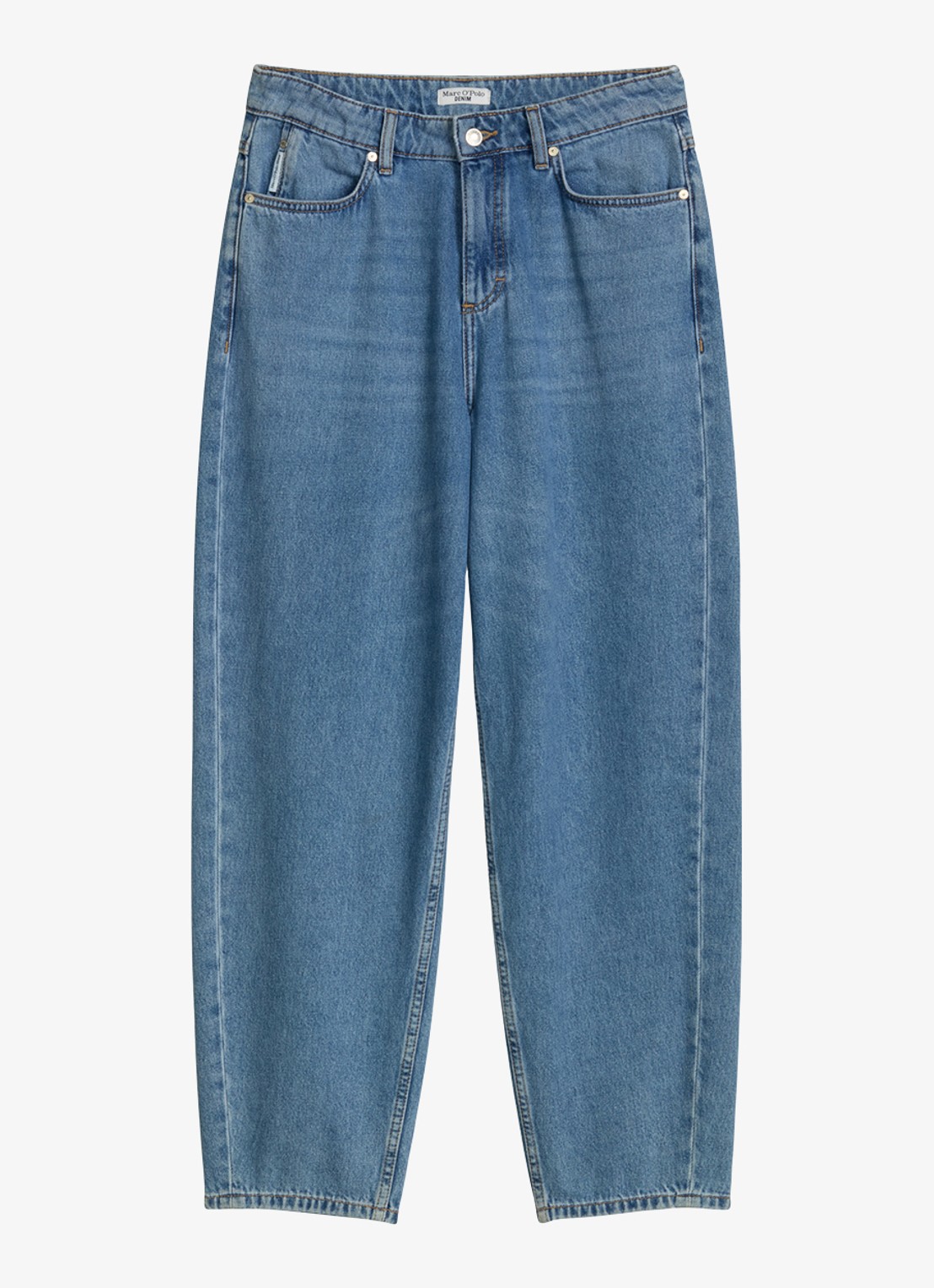 Marc O'Polo Denim High waist balloon fit jeans met steekzakken - voorkant 2 indigo