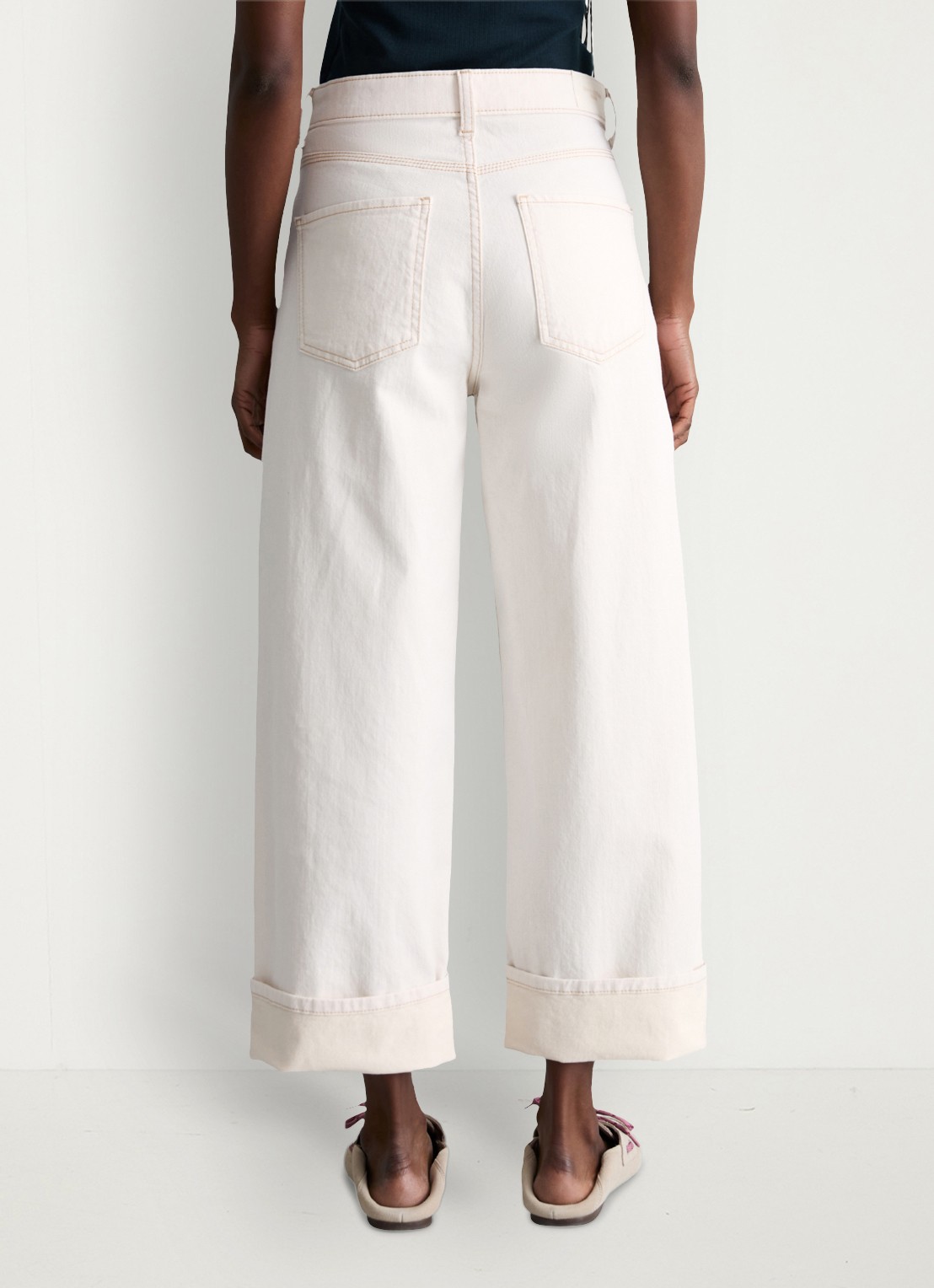 Marc O'Polo Denim High waist regular fit jeans met gekleurde wassing - achterkant 5 wit