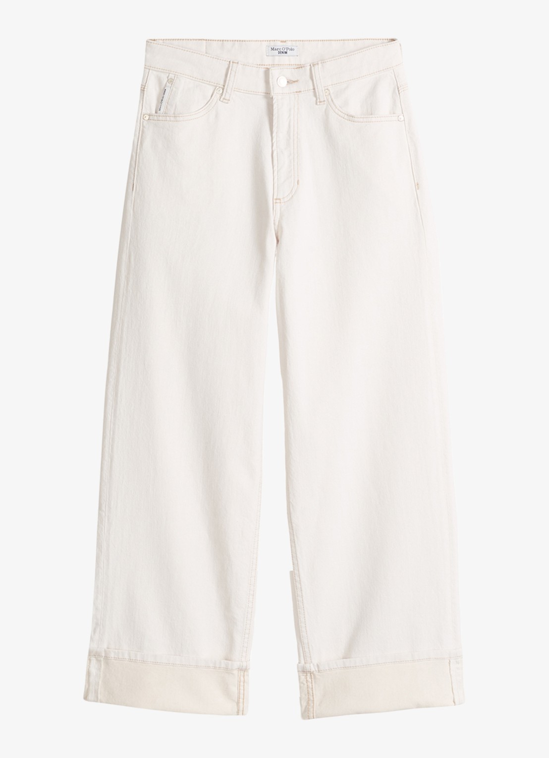 Marc O'Polo Denim High waist regular fit jeans met gekleurde wassing - voorkant 3 wit