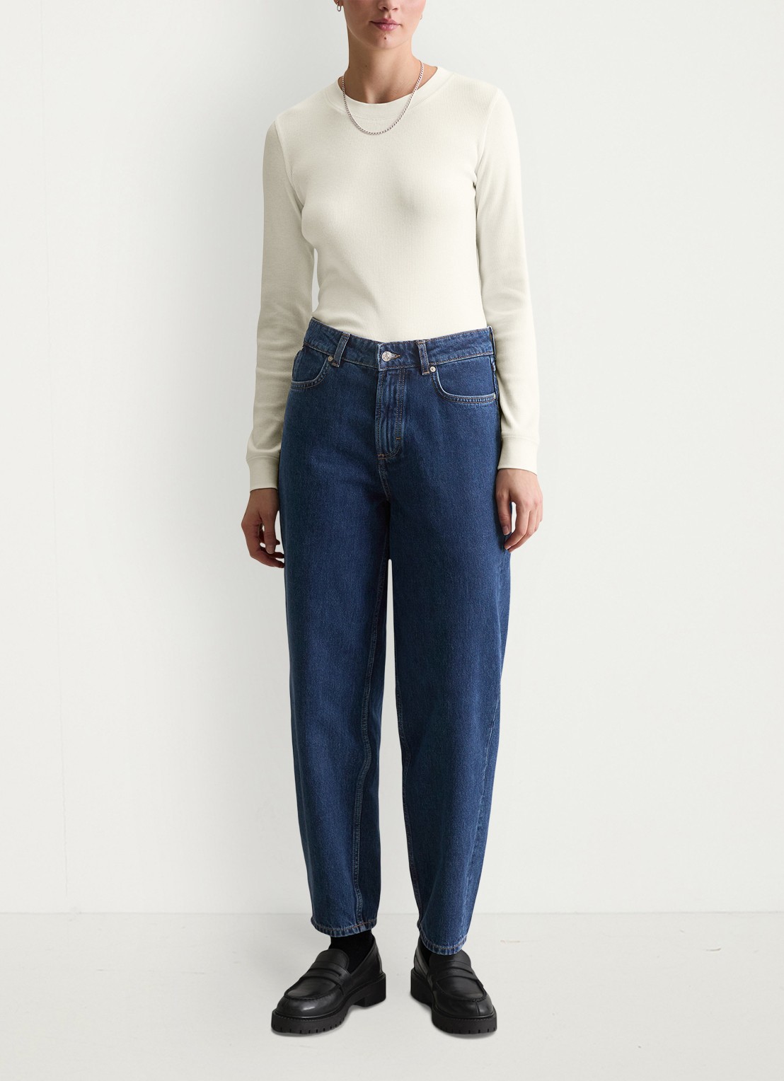 Marc O'Polo Denim High waist tapered fit jeans van katoen - voorkant 5 denim