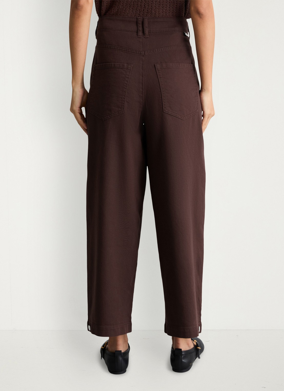 Marc O'Polo Denim High waist wide fit jeans met gekleurde wassing - achterkant 3 aubergine