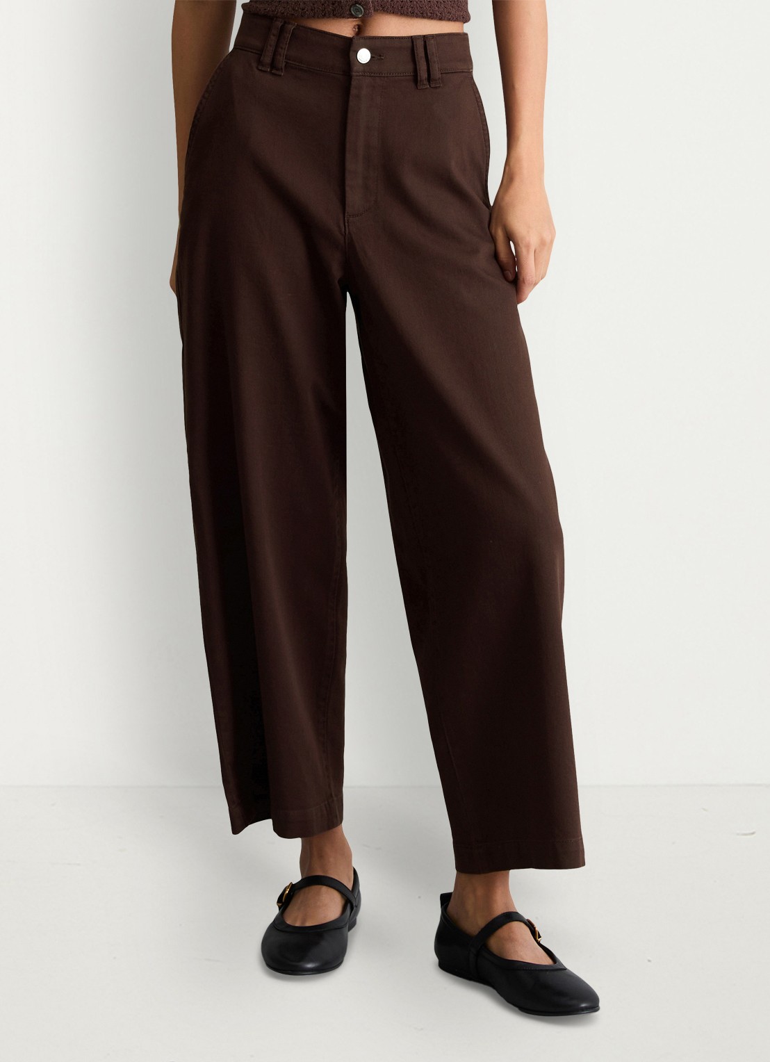 Marc O'Polo Denim High waist wide fit jeans met gekleurde wassing - detail 4 aubergine