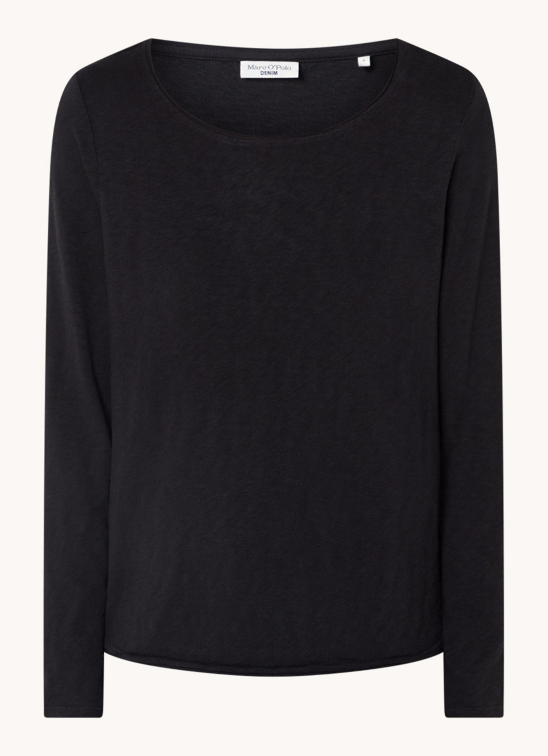 Marc O'Polo Denim Longsleeve met boothals - voorkant 2 zwart