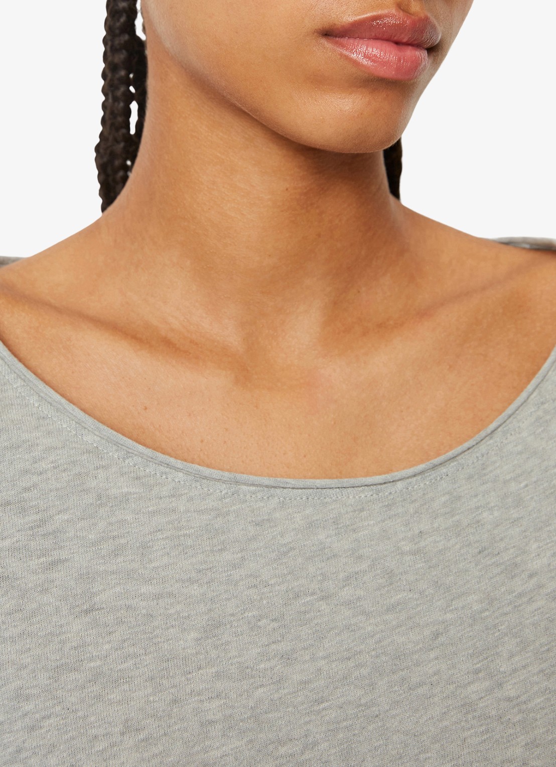 Marc O'Polo Denim Longsleeve met boothals - detail 4 grijs