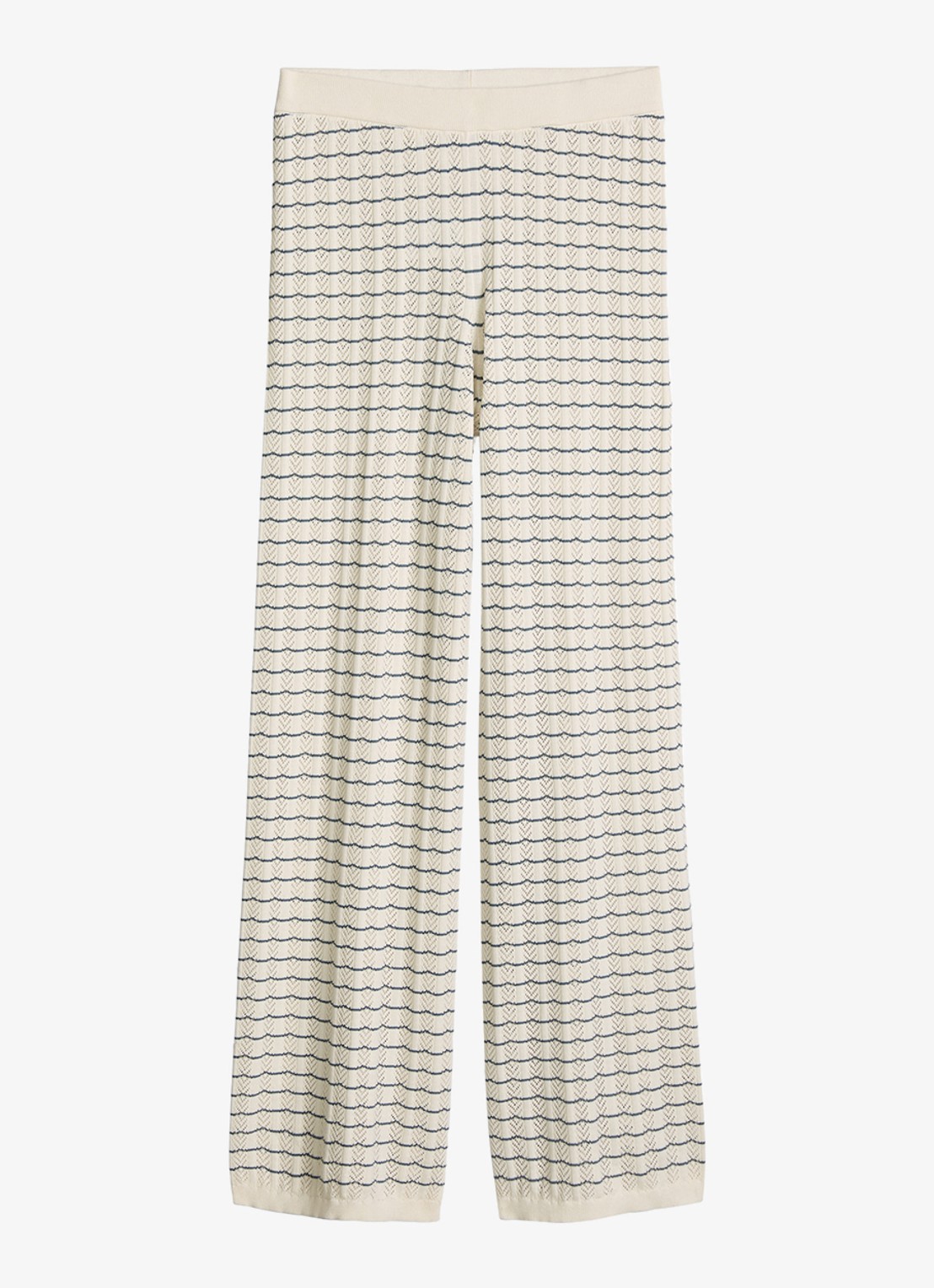 Marc O'Polo Denim Loose fit broek met gevlochten detail - voorkant white-0215 / wit