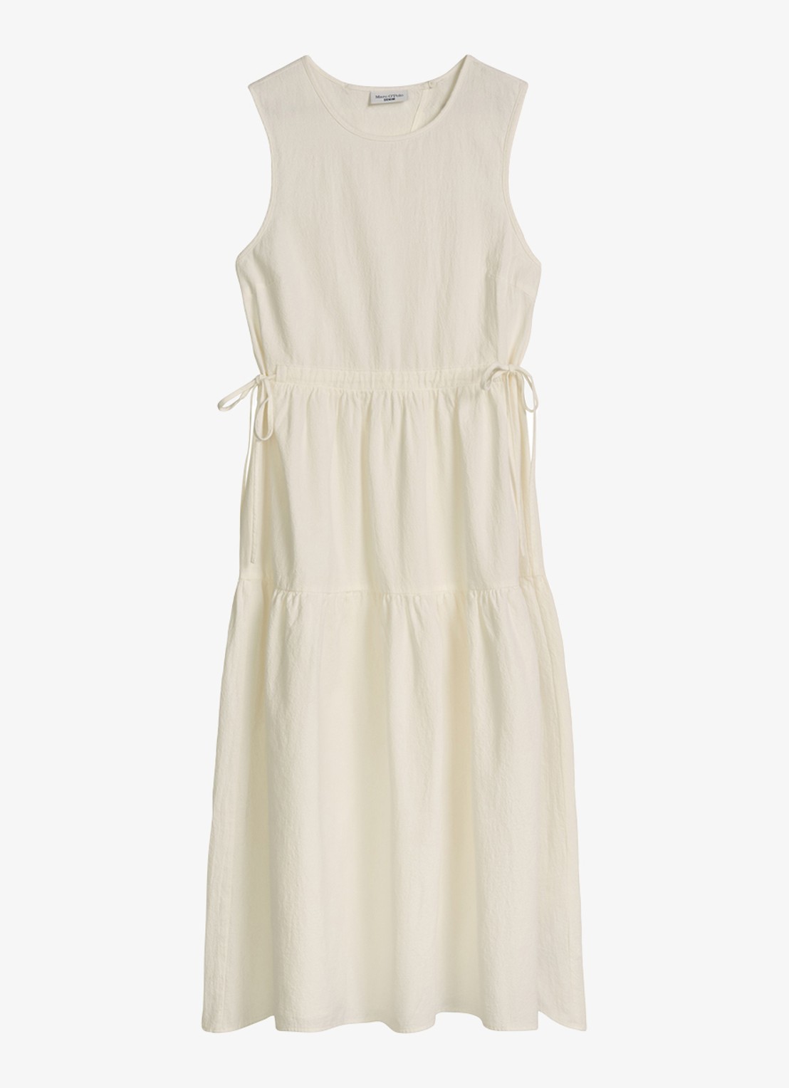 Marc O'Polo Denim Midi jurk met rugdecolleté - voorkant 3 silky white-1183 / wit