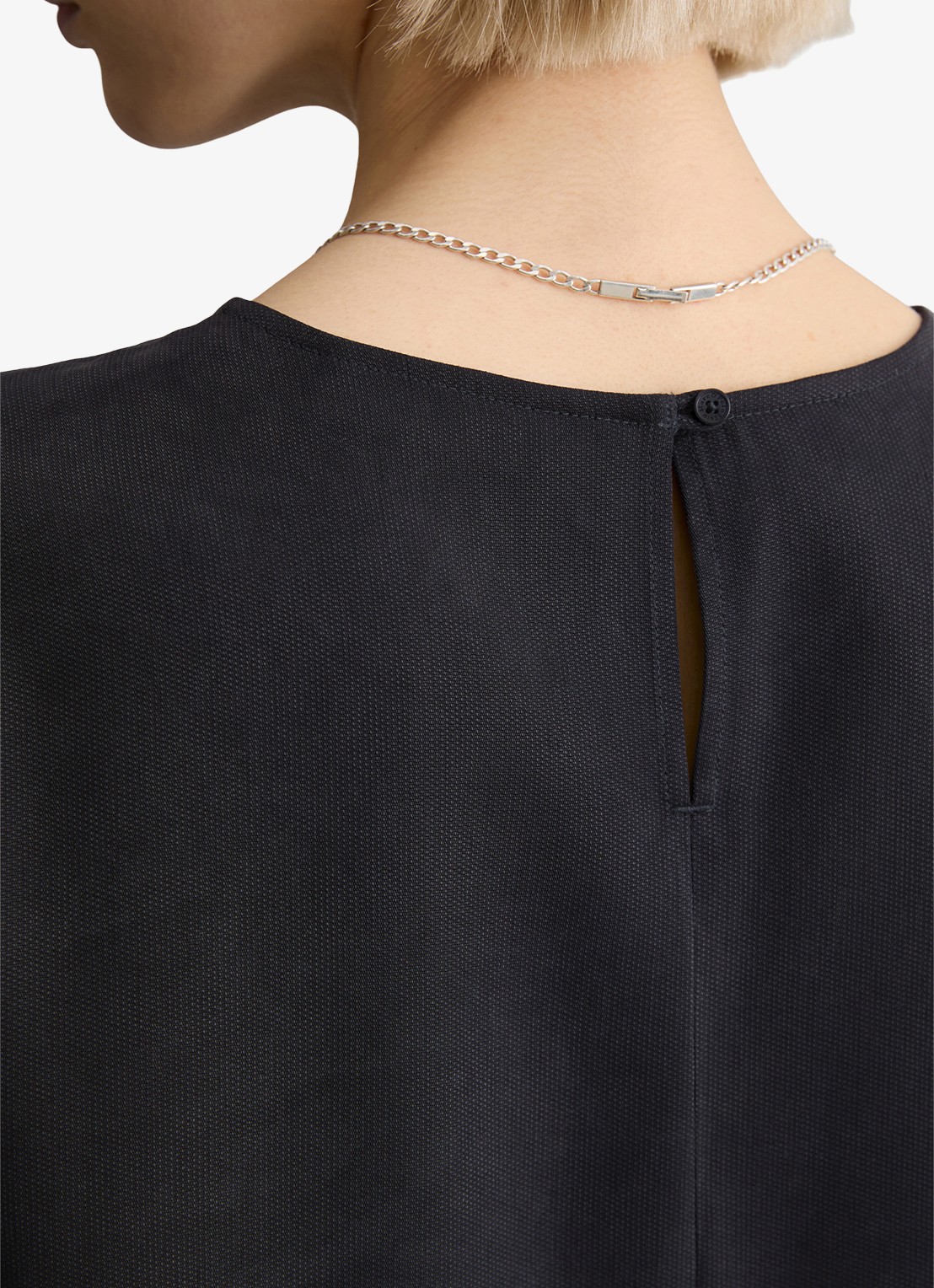 Marc O'Polo Denim Mini jurk met ronde hals - detail 3 blue depths/4133