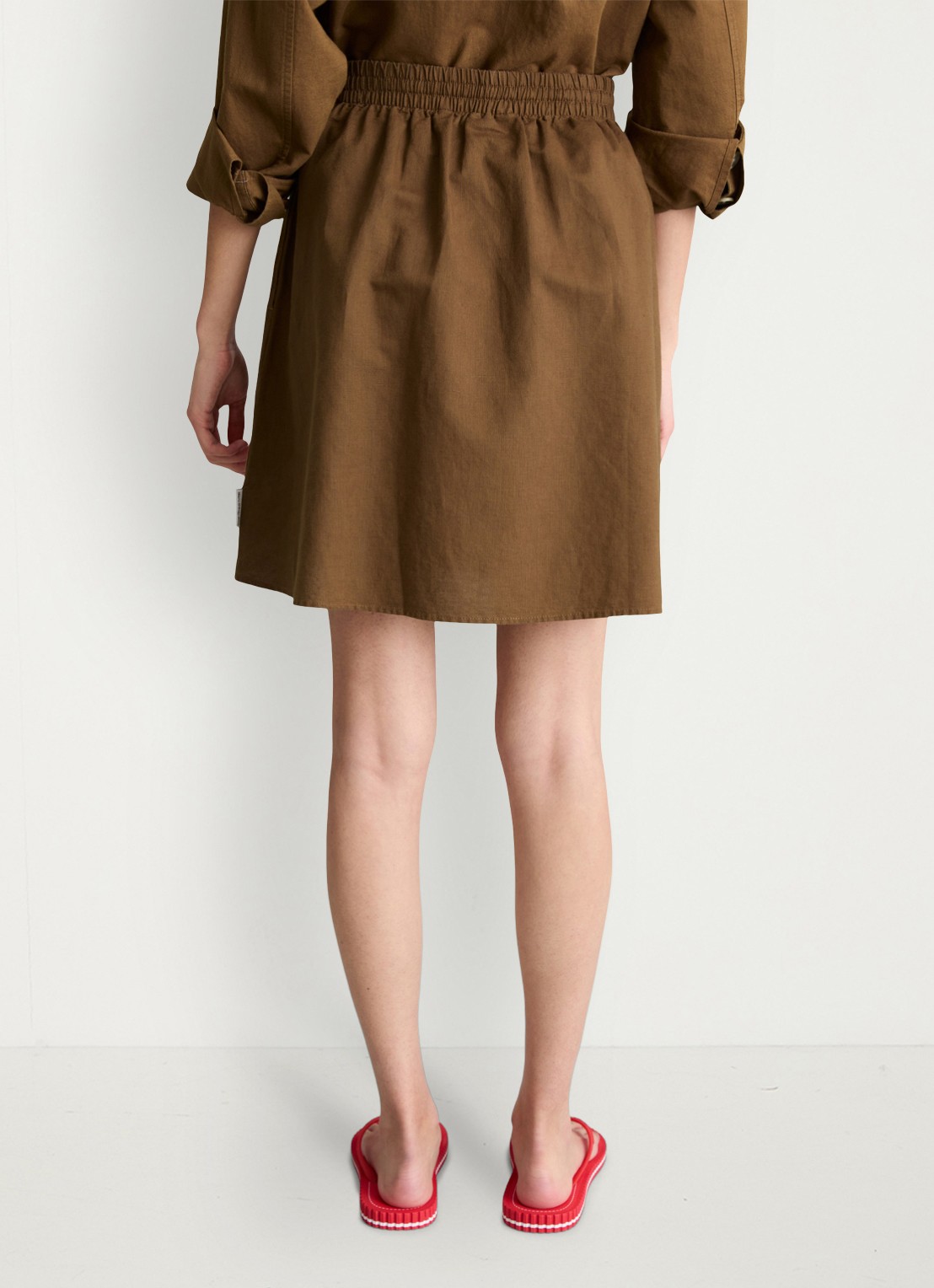 Marc O'Polo Denim Minirok met steekzakken - achterkant umbra brown-1624 / bruin