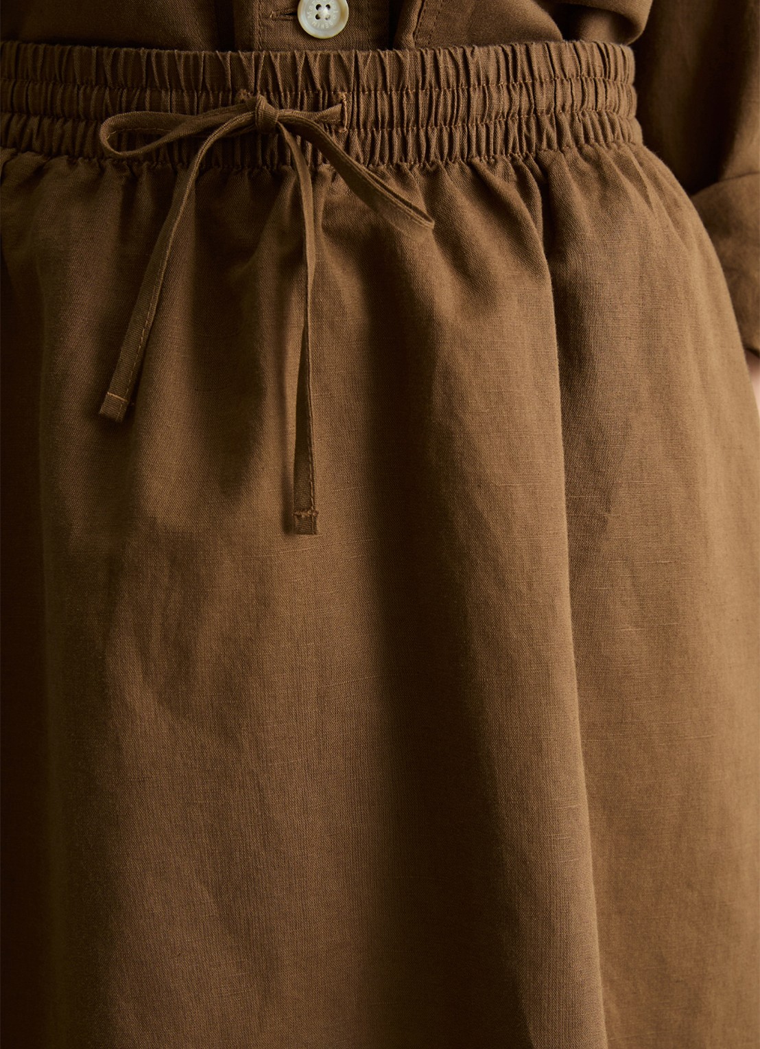 Marc O'Polo Denim Minirok met steekzakken - detail 3 umbra brown-1624 / bruin