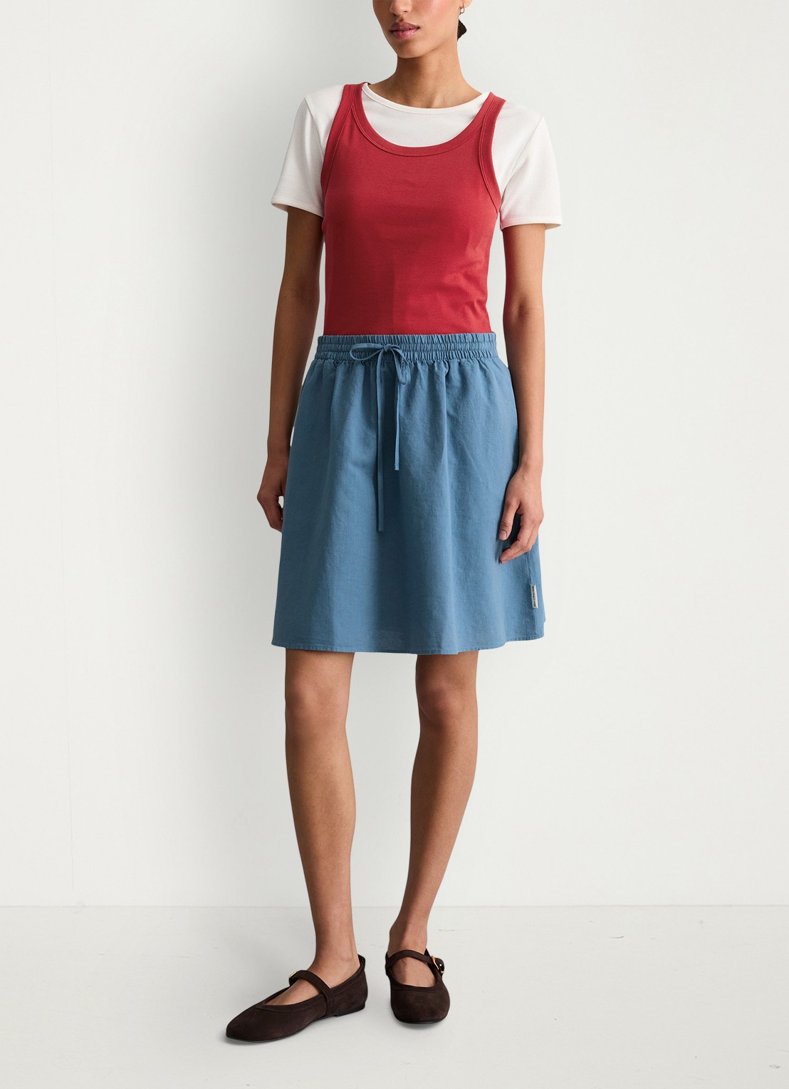 Marc O'Polo Denim Minirok met steekzakken - voorkant 5 medium blue 4671-4671 / blauw