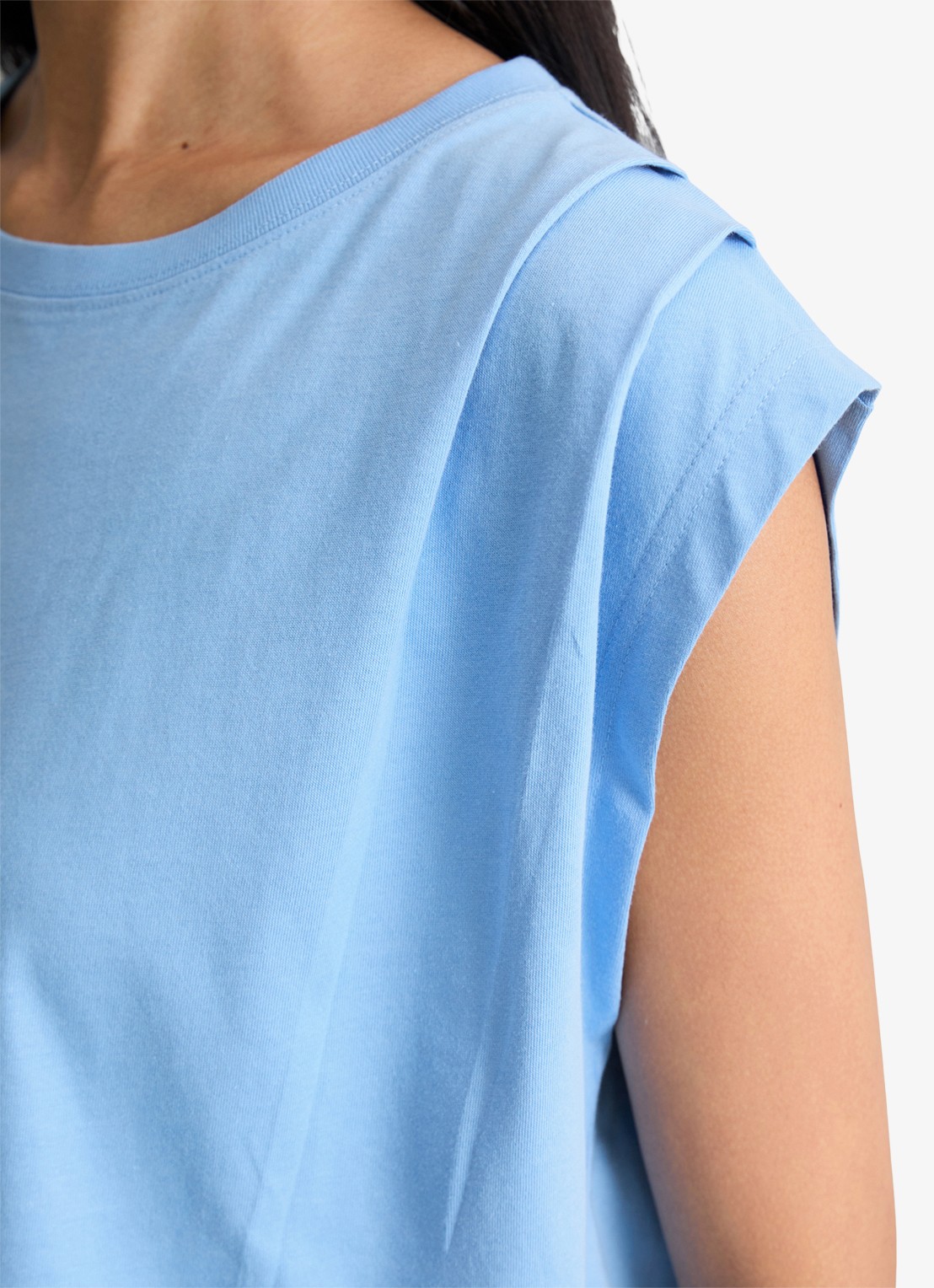 Marc O'Polo Denim Oversized T-shirt met ronde hals - detail 4 medium blue 4840-4840 / blauw