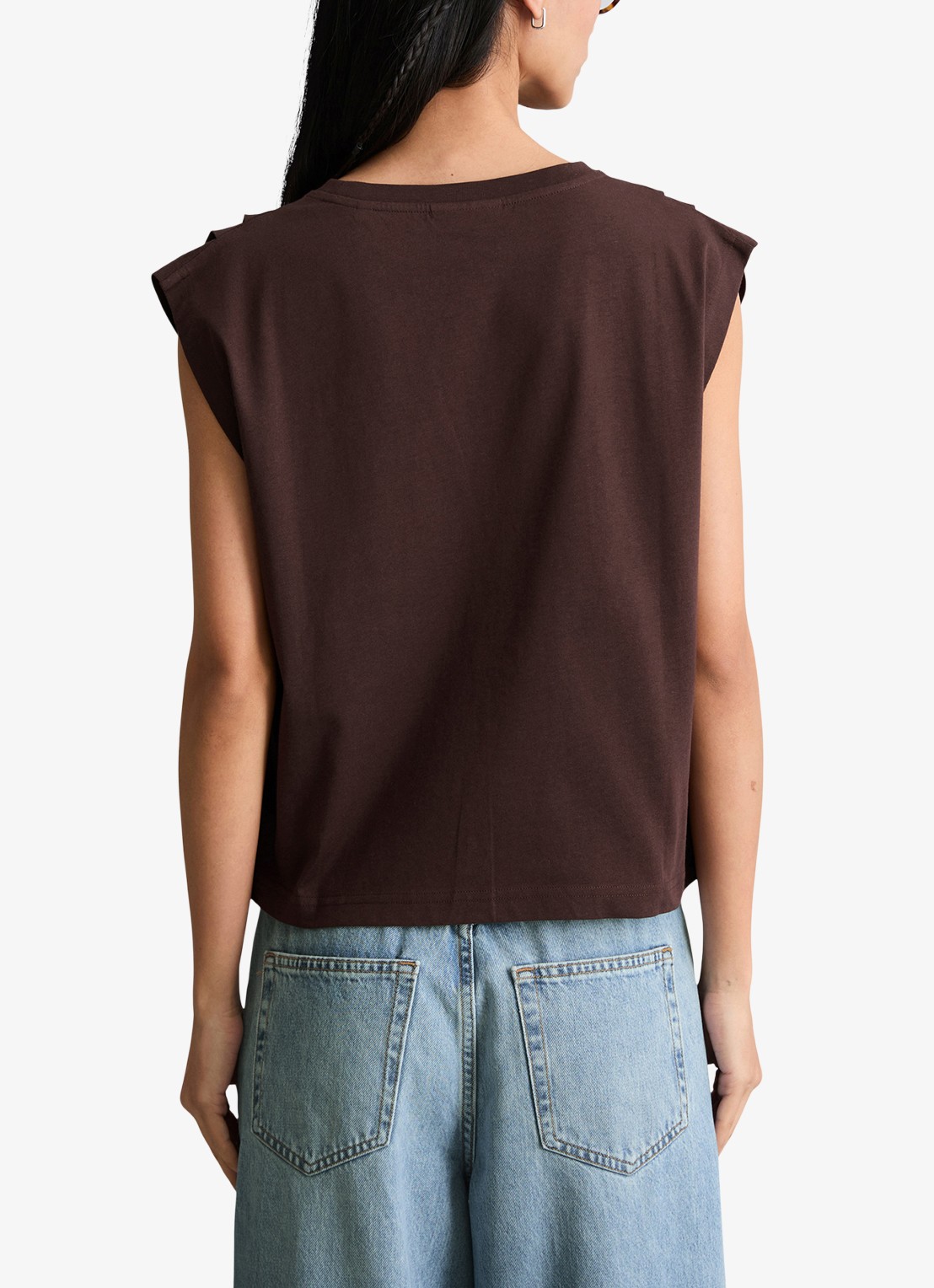 Marc O'Polo Denim Oversized T-shirt met ronde hals - achterkant burnt aubergine-6929 / paars