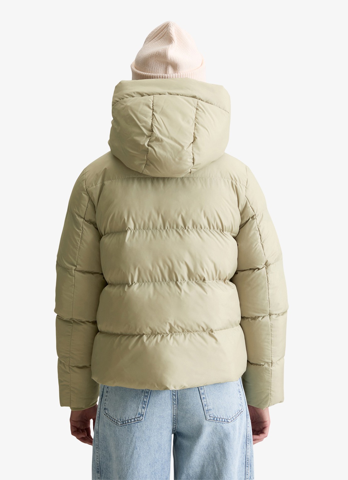 Marc O'Polo Denim Puffer jas met steekzakken - achterkant artichoke / creme