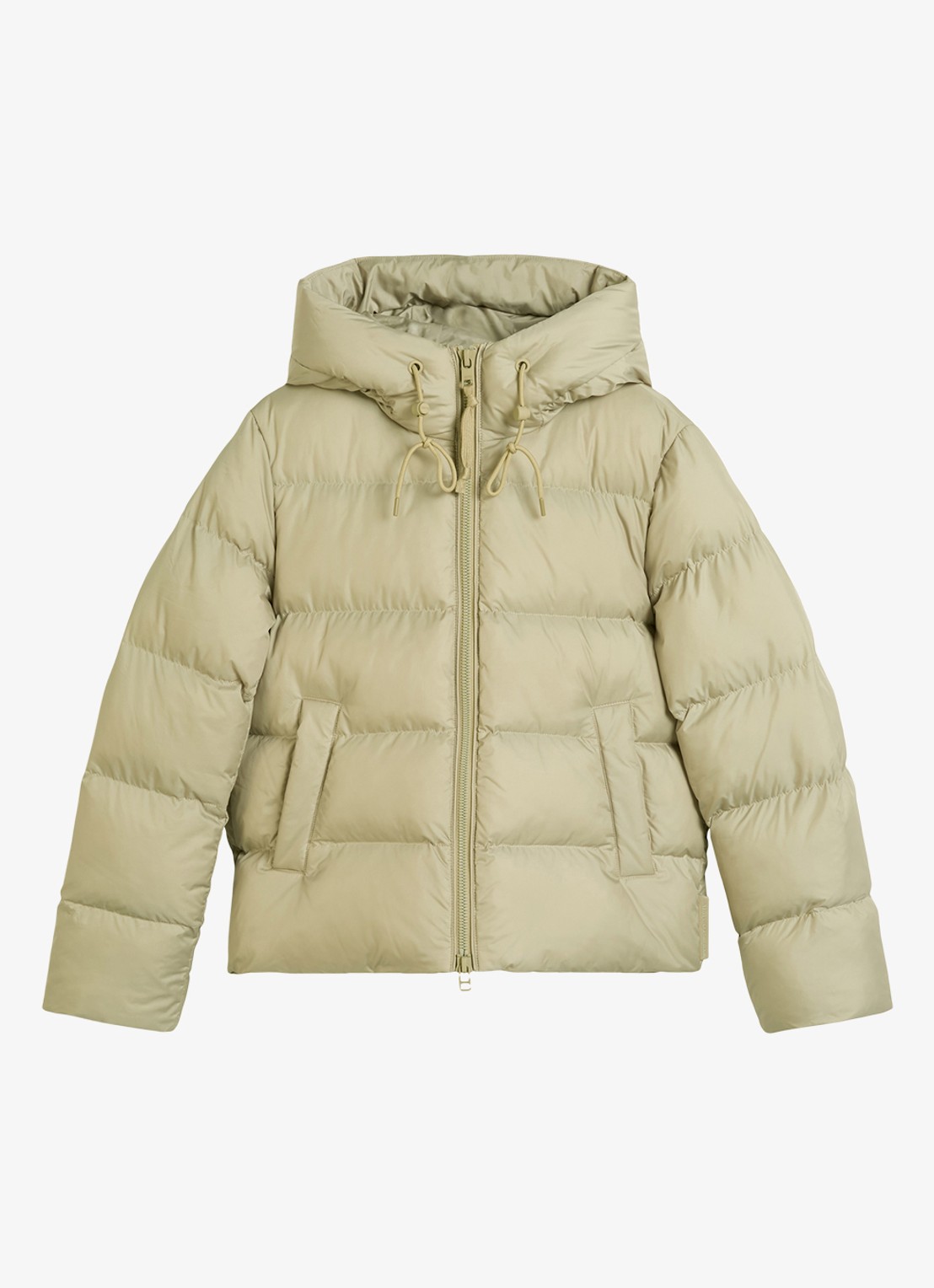Marc O'Polo Denim Puffer jas met steekzakken - voorkant 2 artichoke / creme